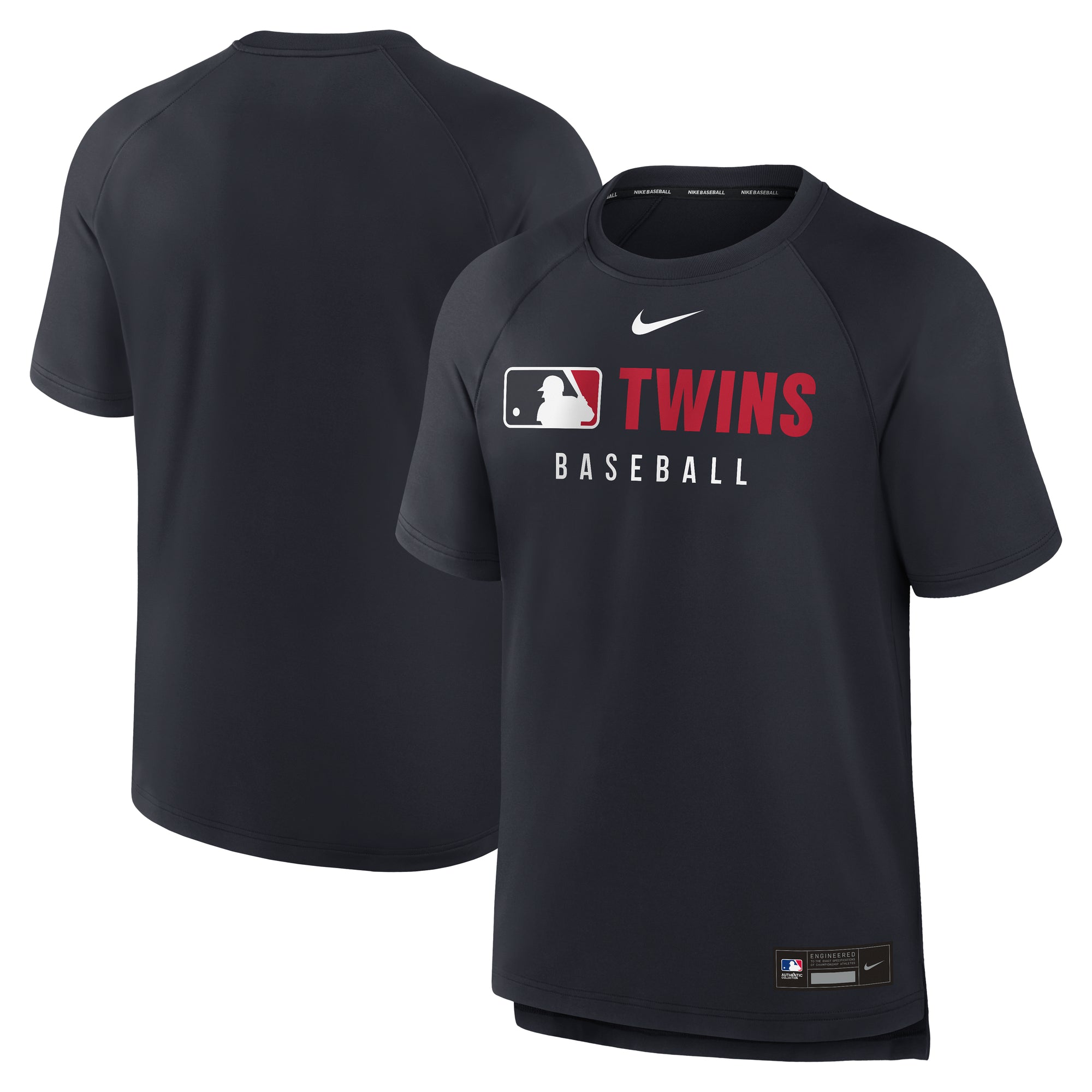 Men's Nike Navy Minnesota Twins Authentic Collection Pregame Raglan Dri-FIT T-Shirt