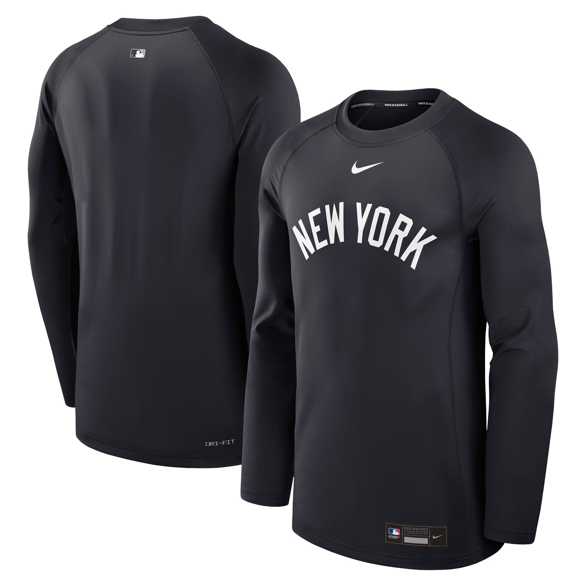 Men's Nike Navy New York Yankees Authentic Collection Game Time Raglan Dri-FIT Long Sleeve T-Shirt