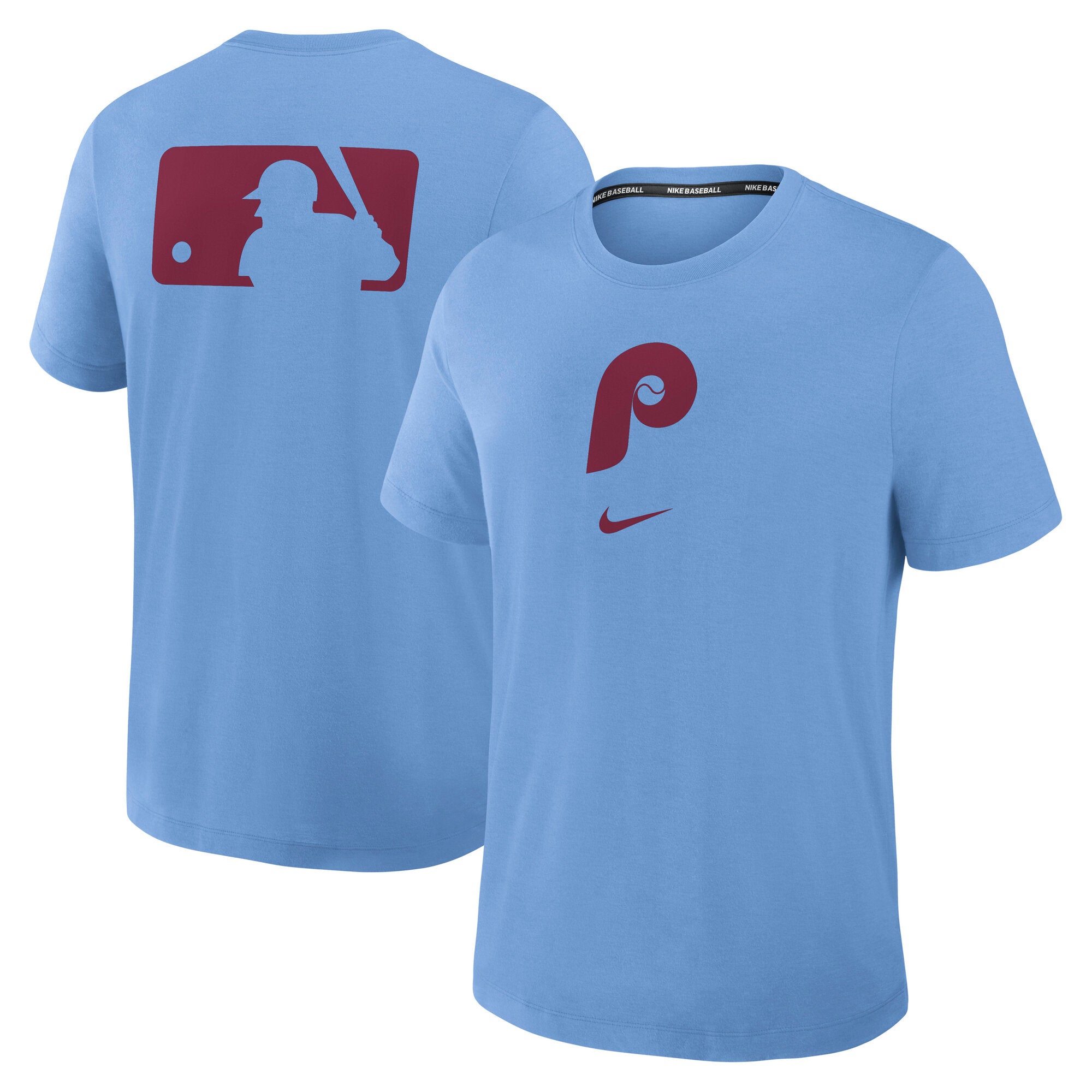 Men's Nike Light Blue Philadelphia Phillies Authentic Collection Early Work Tri-Blend Dri-FIT T-Shirt