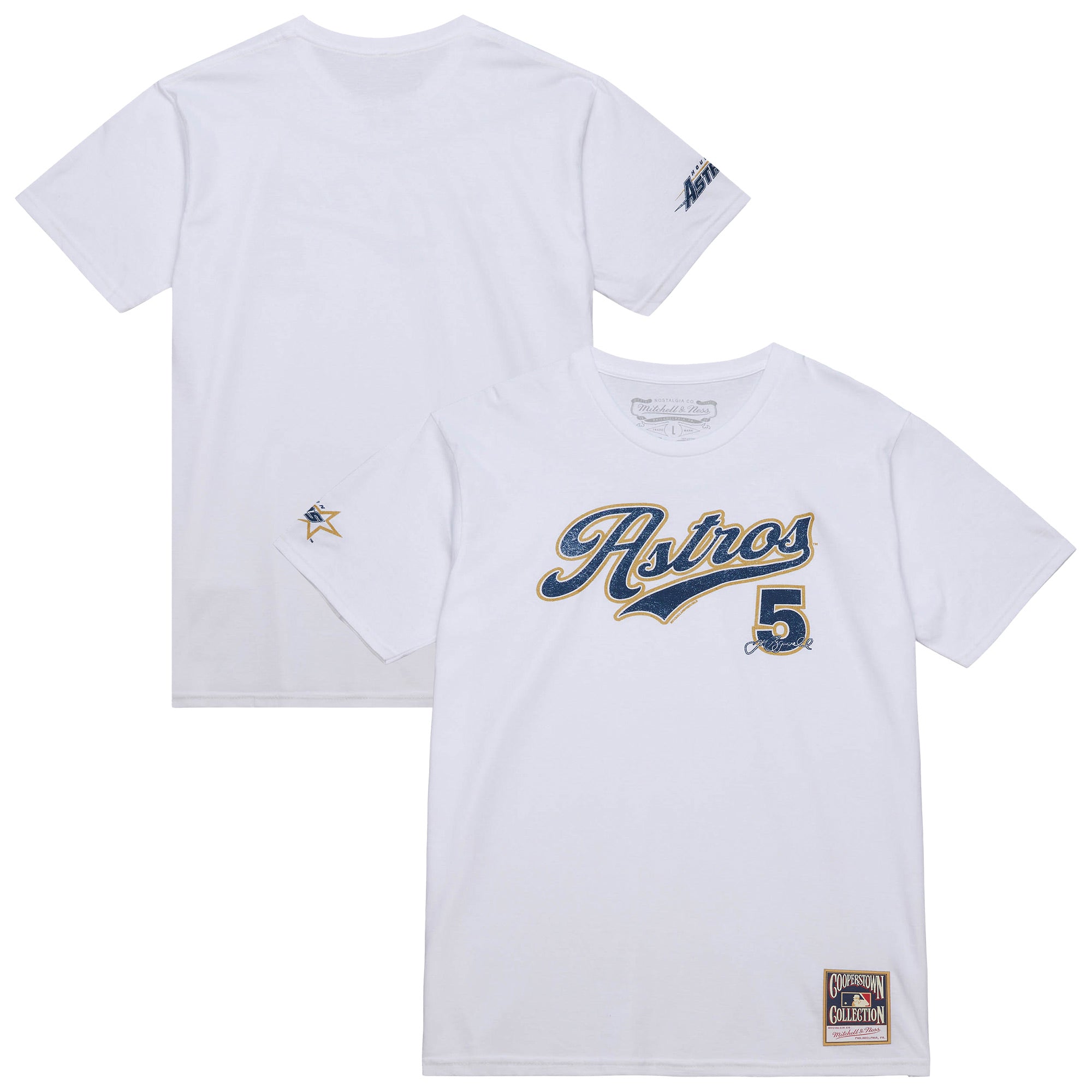 Men's Mitchell & Ness Jeff Bagwell White Houston Astros Cooperstown Collection Player T-Shirt