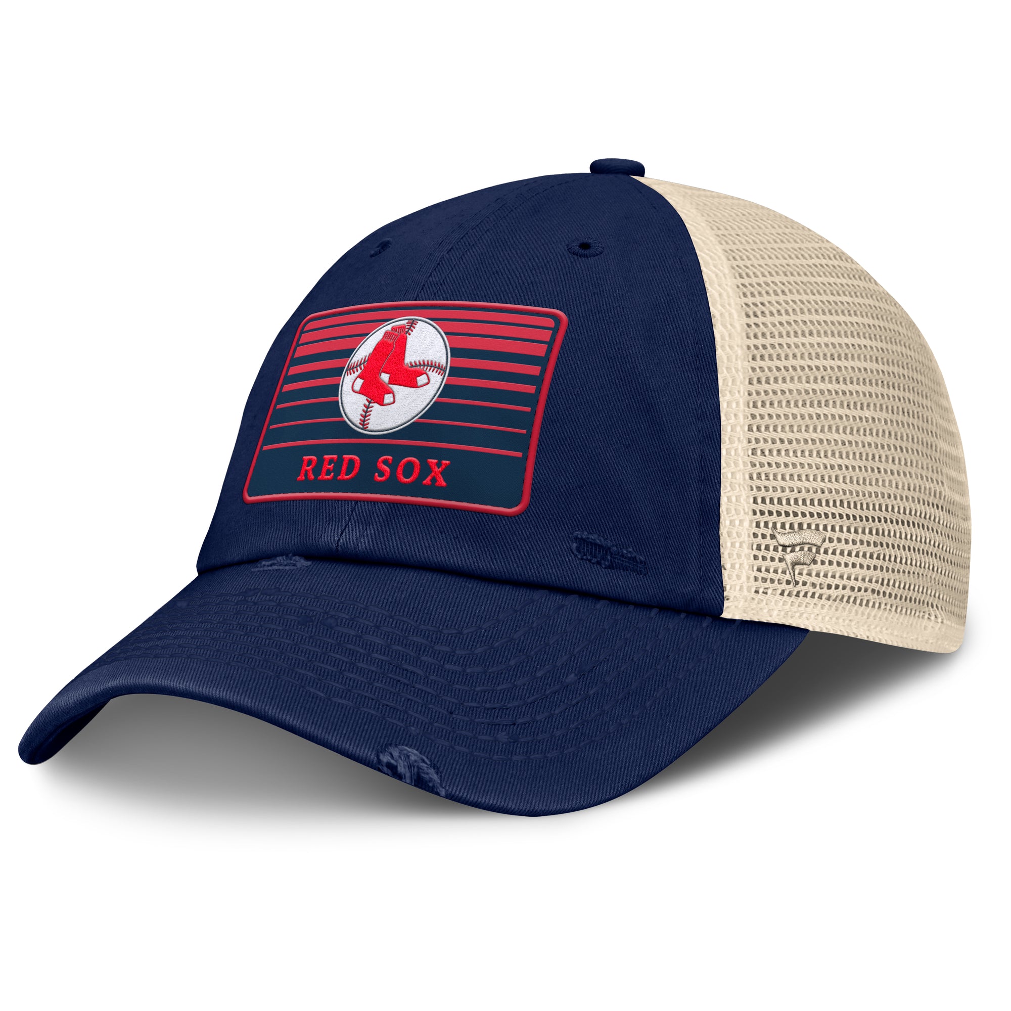 Men's Fanatics  Navy/Natural Boston Red Sox Cooperstown Collection Eastbound Mesh Adjustable Hat