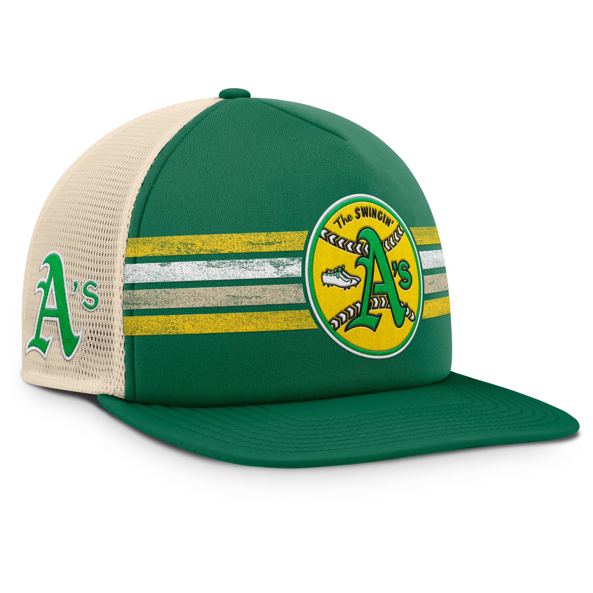 Men's Fanatics Green/Natural Athletics Cooperstown Collection Powers Snapback Hat