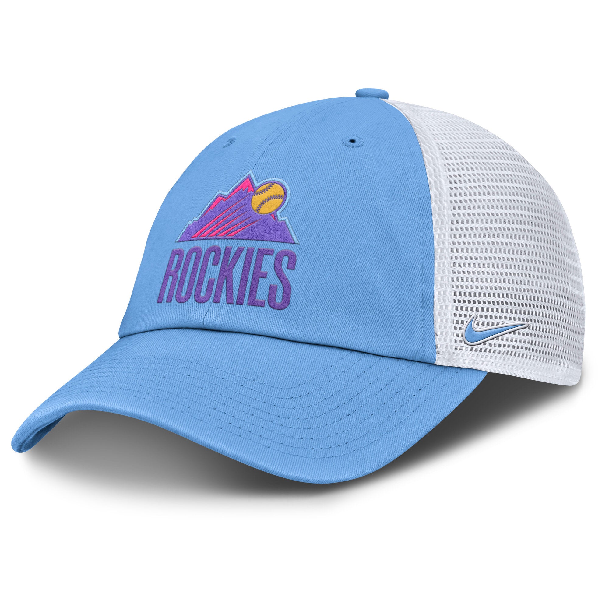 Unisex Nike Light Blue/White Colorado Rockies 2025 City Connect Club Adjustable Trucker Hat