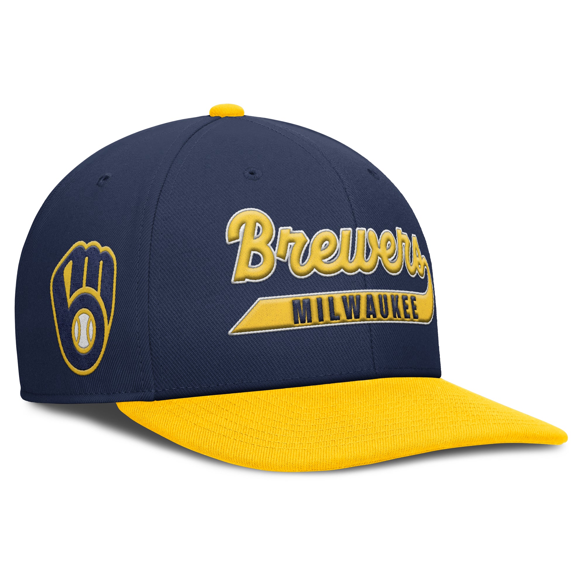 Men's Nike Navy/Gold Milwaukee Brewers Pro Performance Snapback Hat