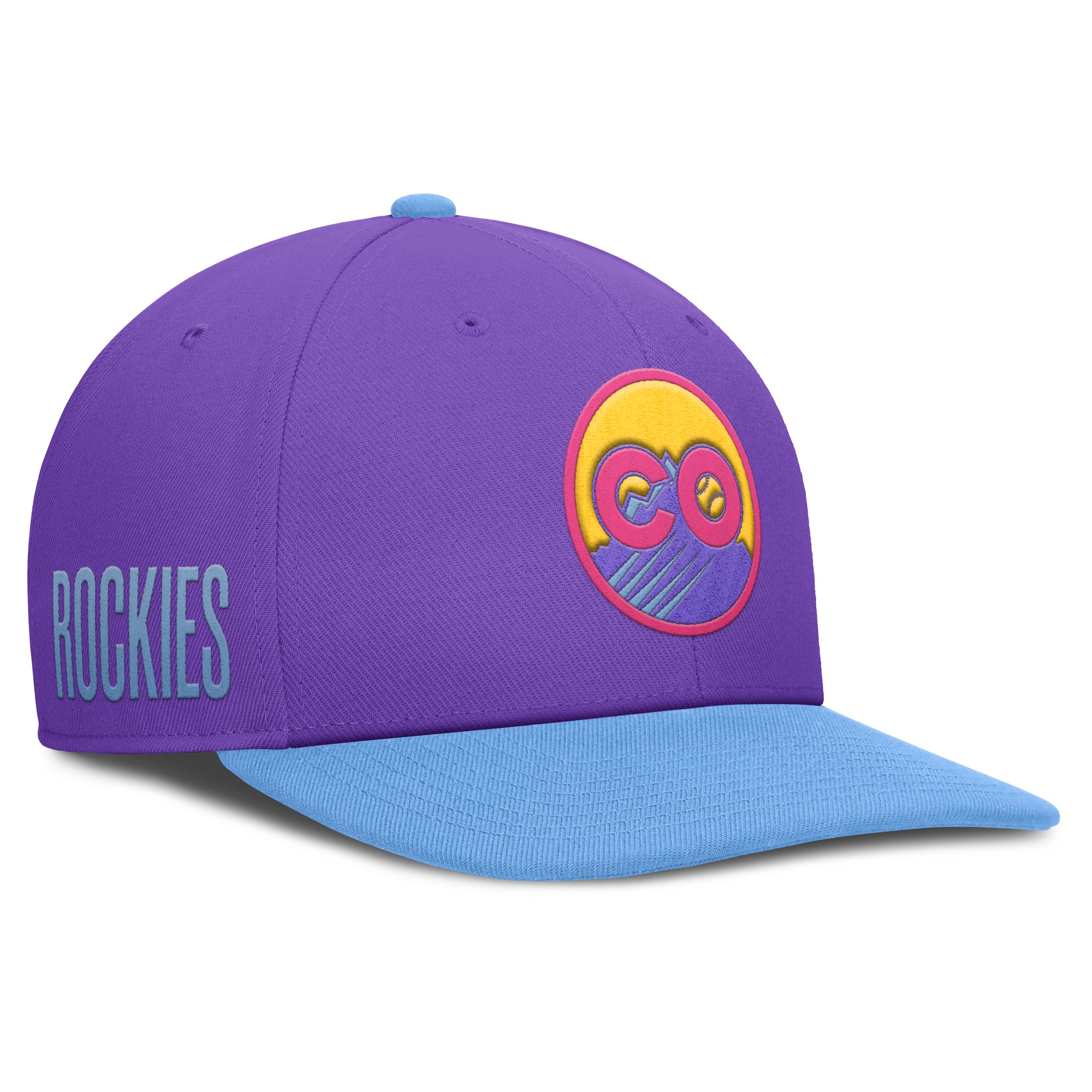 Men's Nike Purple/Light Blue Colorado Rockies 2025 City Connect Pro Performance Snapback Hat