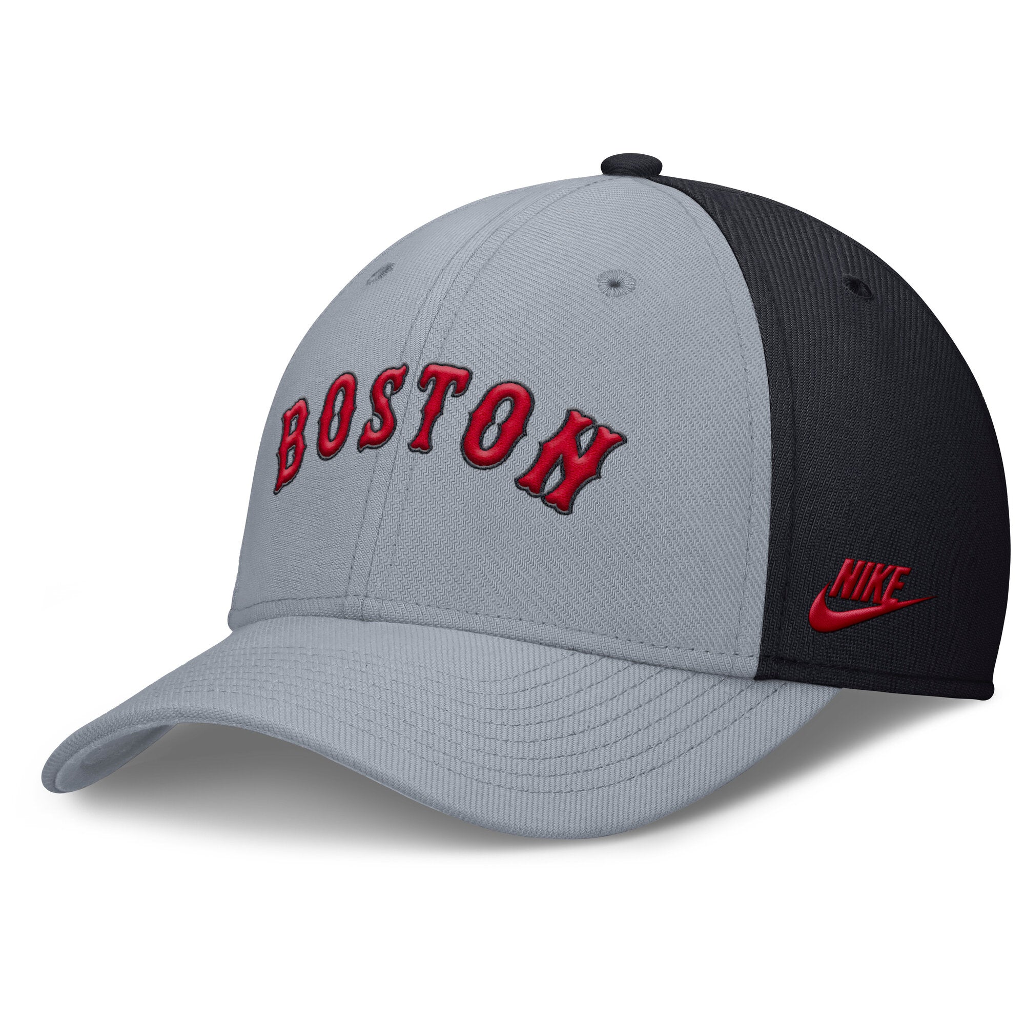 Men's Nike Gray/Navy Boston Red Sox Rise Swoosh Performance Flex Hat