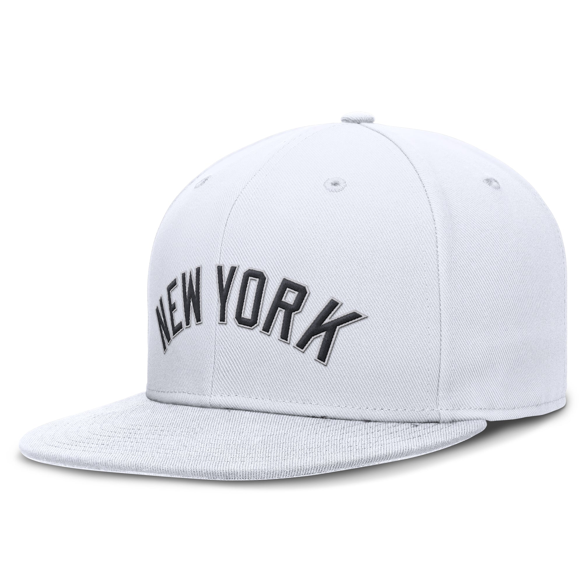 Men's Nike White New York Yankees Wordmark Dri-FIT Round Bill True Fitted Hat
