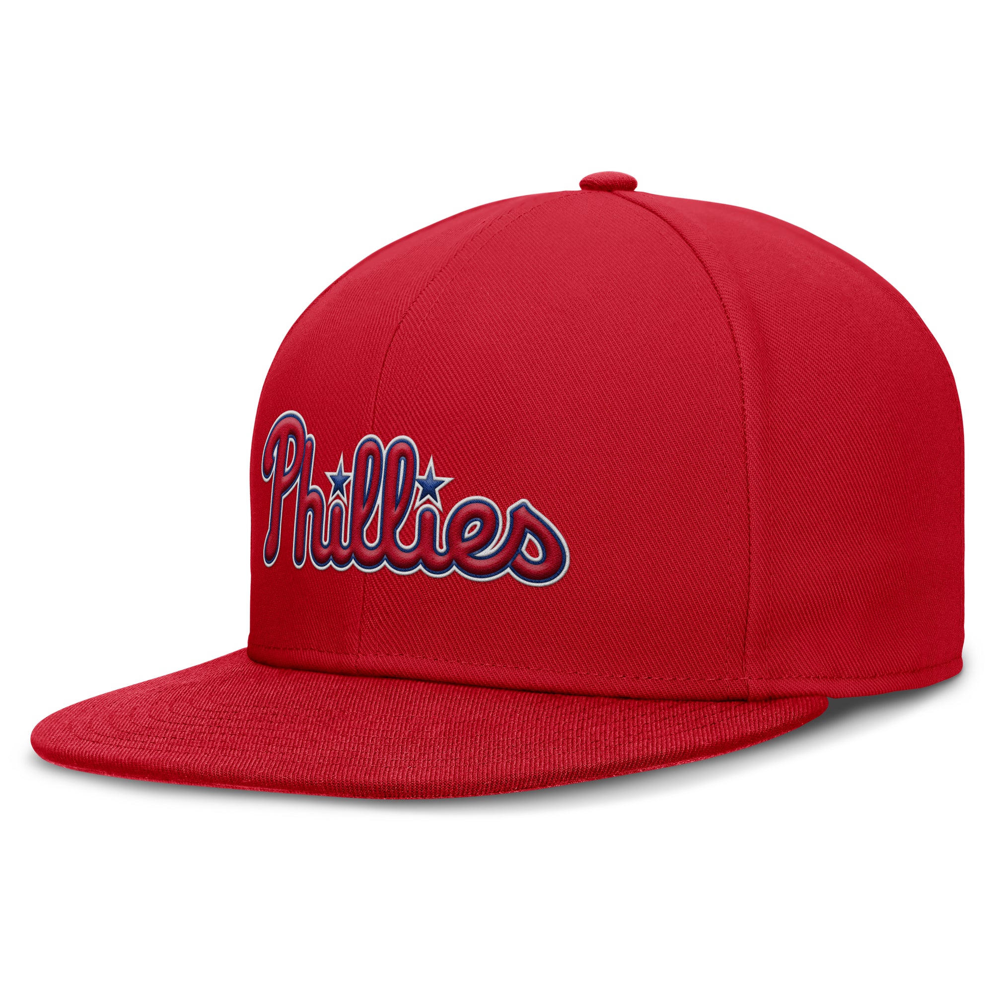 Men's Nike Red Philadelphia Phillies Wordmark Dri-FIT Round Bill True Fitted Hat