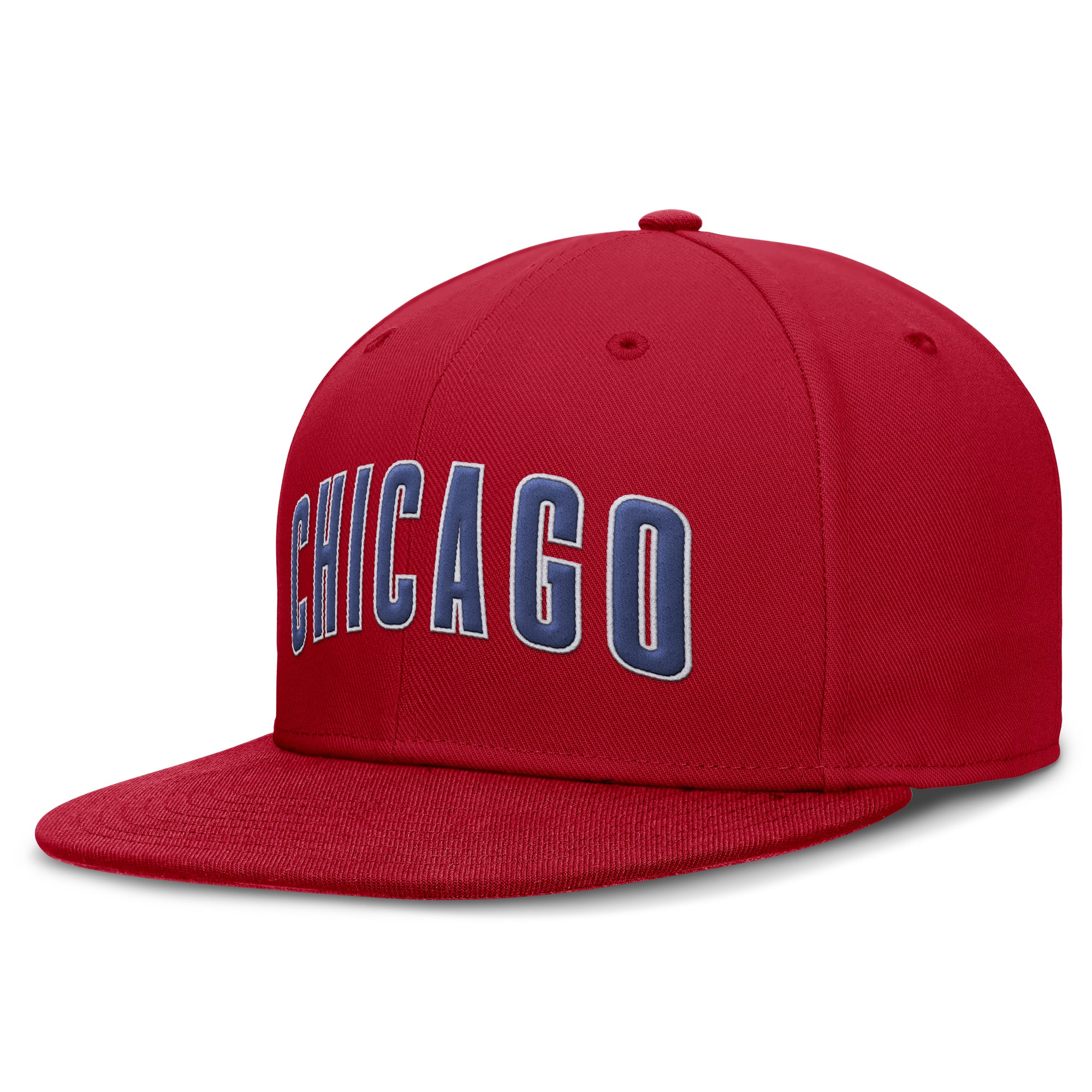 Men's Nike Red Chicago Cubs Wordmark Dri-FIT Round Bill True Fitted Hat