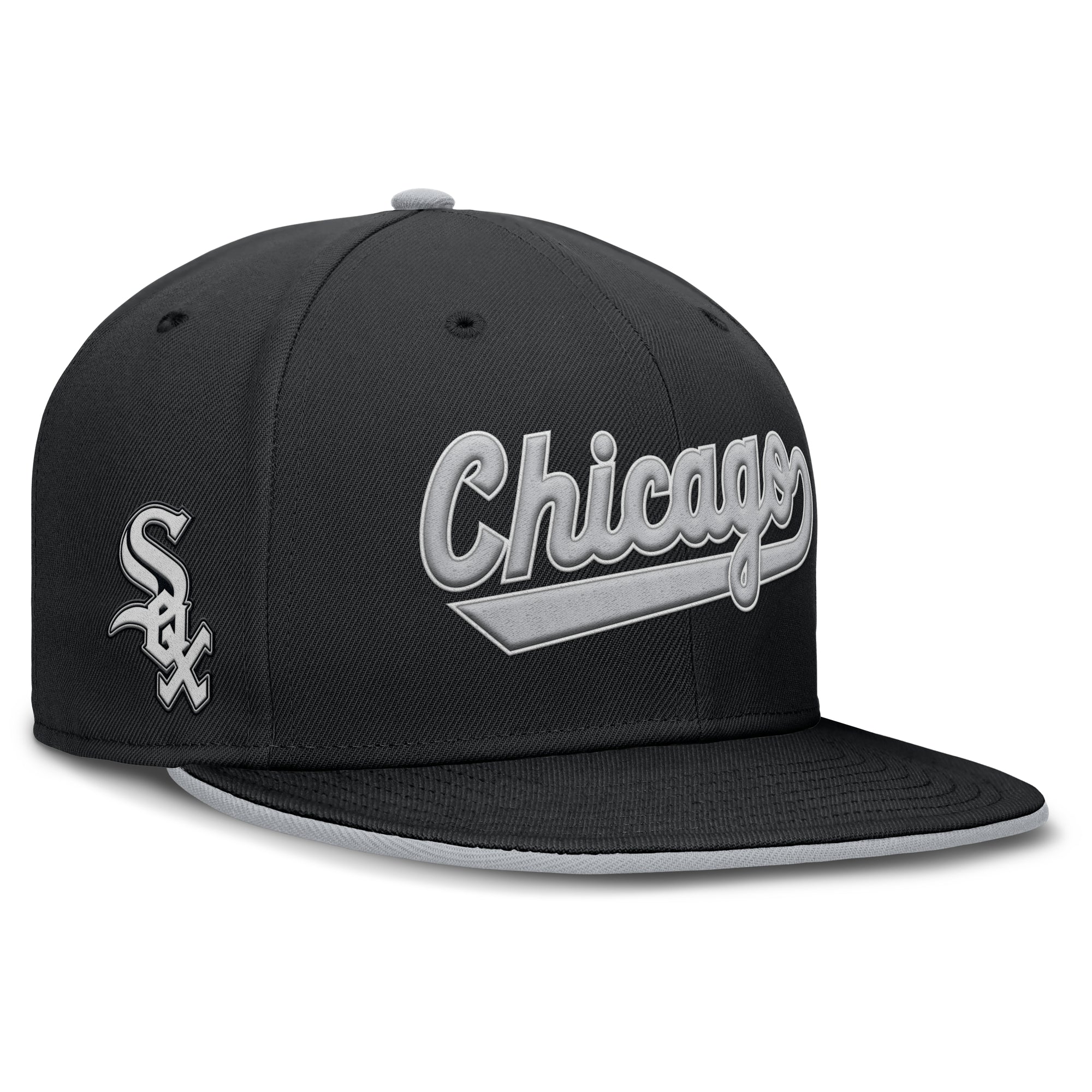 Men's Nike Black Chicago White Sox Primetime Dri-FIT Round Bill True Fitted Hat