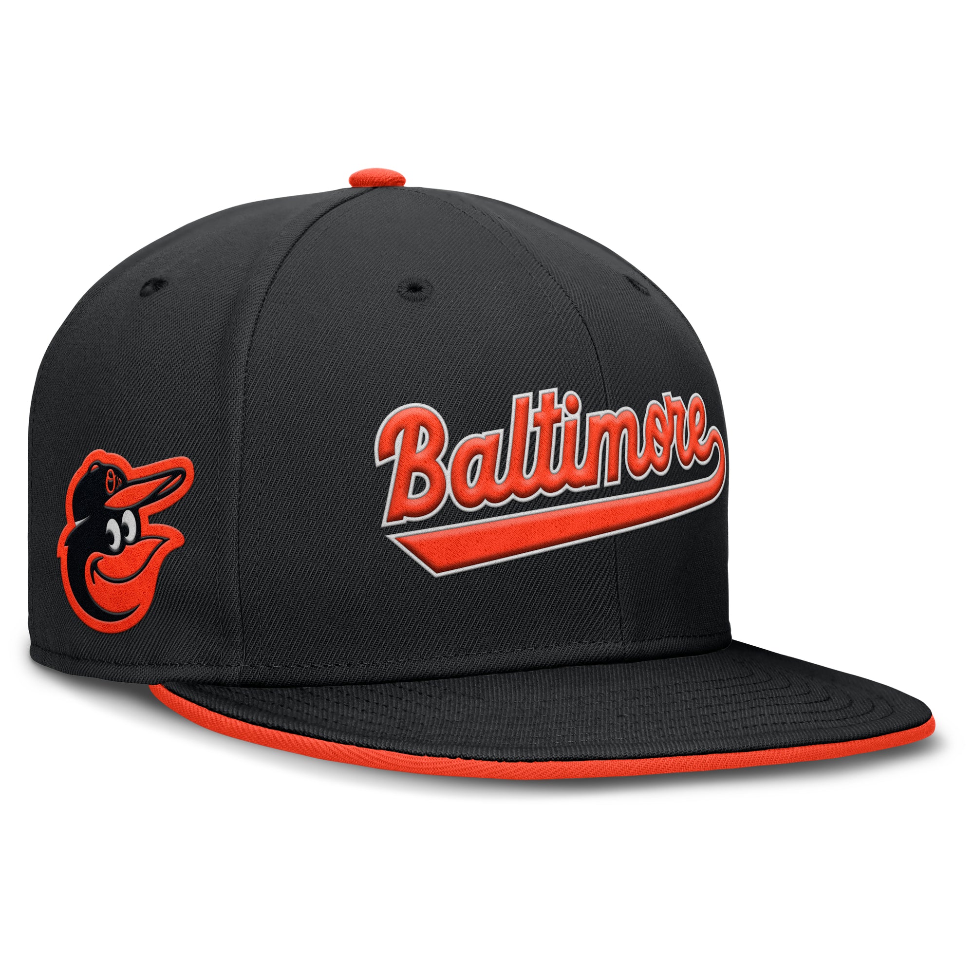 Men's Nike Black Baltimore Orioles Primetime Dri-FIT Round Bill True Fitted Hat