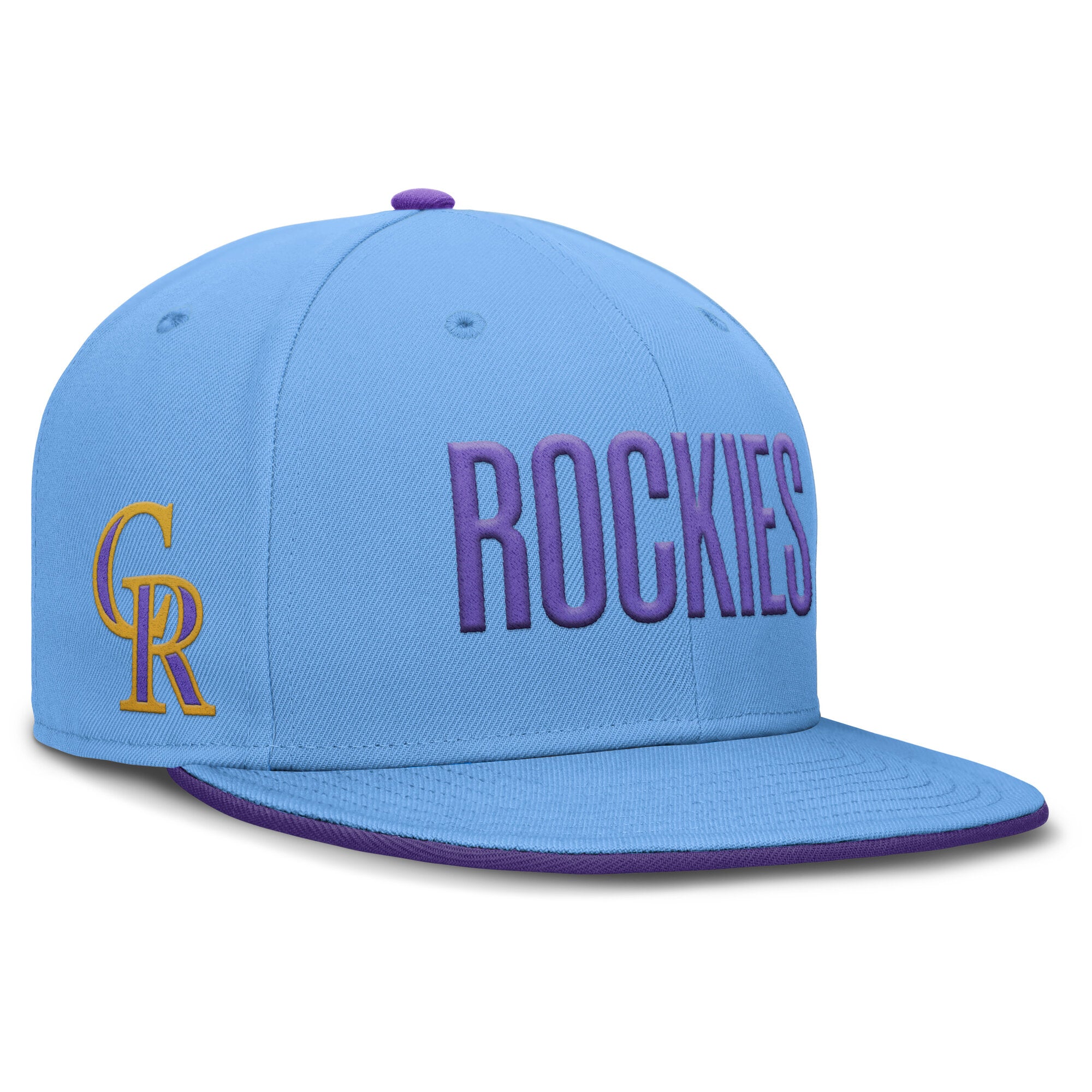 Men's Nike Light Blue Colorado Rockies 2025 City Connect True Performance Fitted Hat