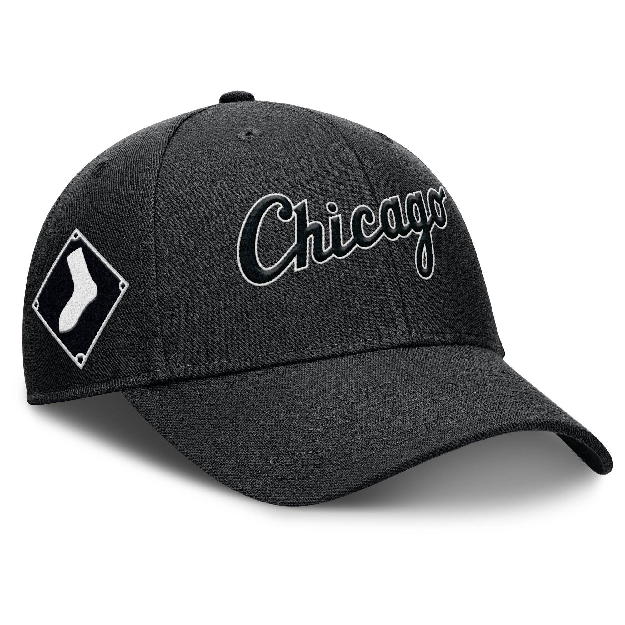 Men's Nike Black Chicago White Sox Rise Gaberdine Adjustable Hat