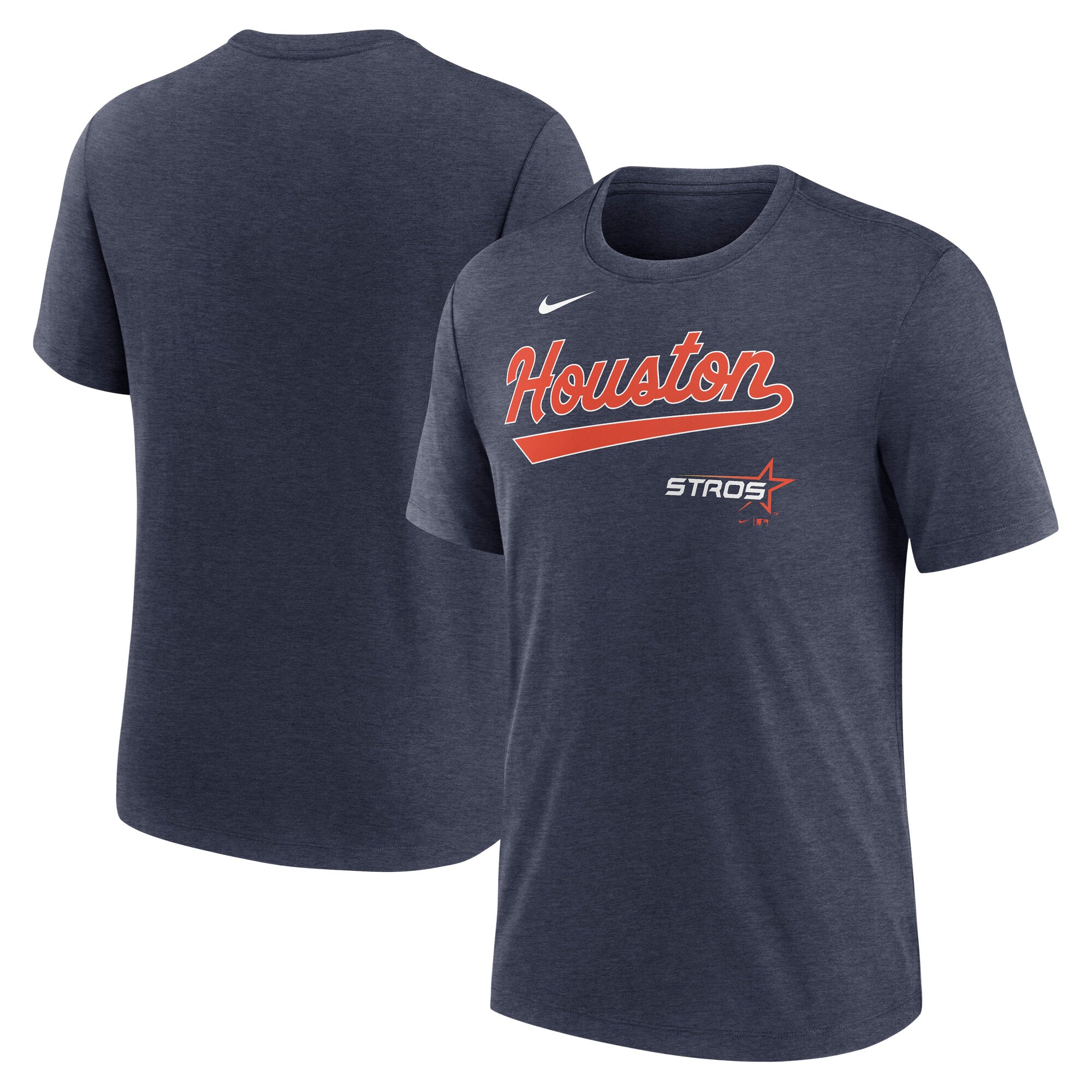 Men's Nike Heather Navy Houston Astros City Connect Script Tri-Blend T-Shirt