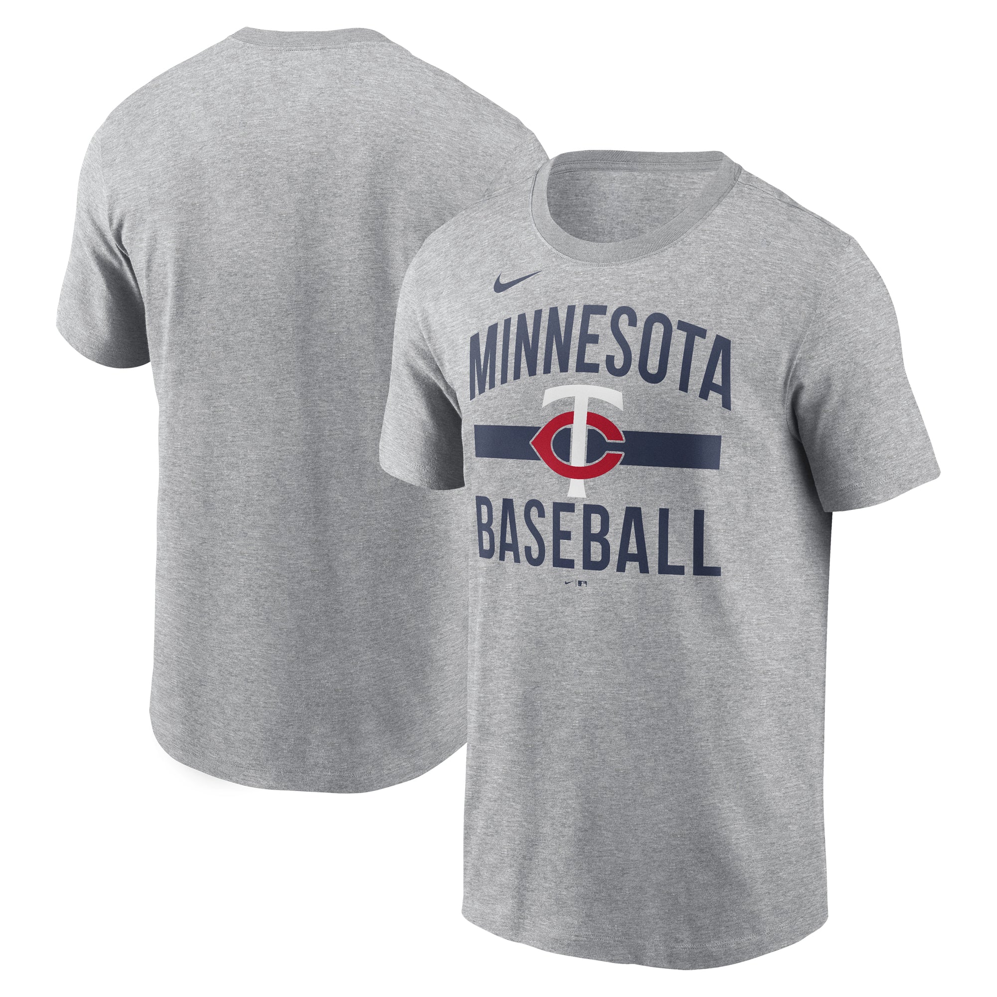 Men's Nike Heather Gray Minnesota Twins Arched T-Shirt