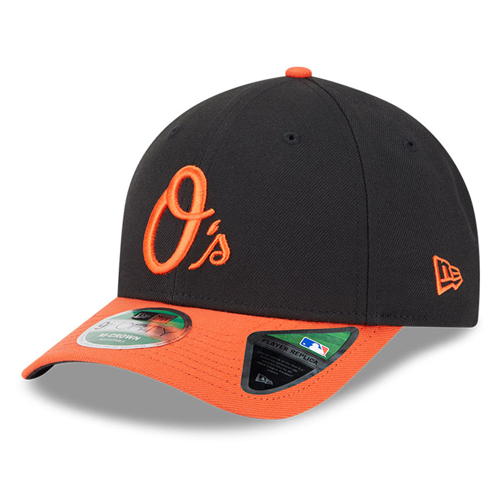 Men's New Era  Black Baltimore Orioles Player Replica 9FORTY Adjustable Hat