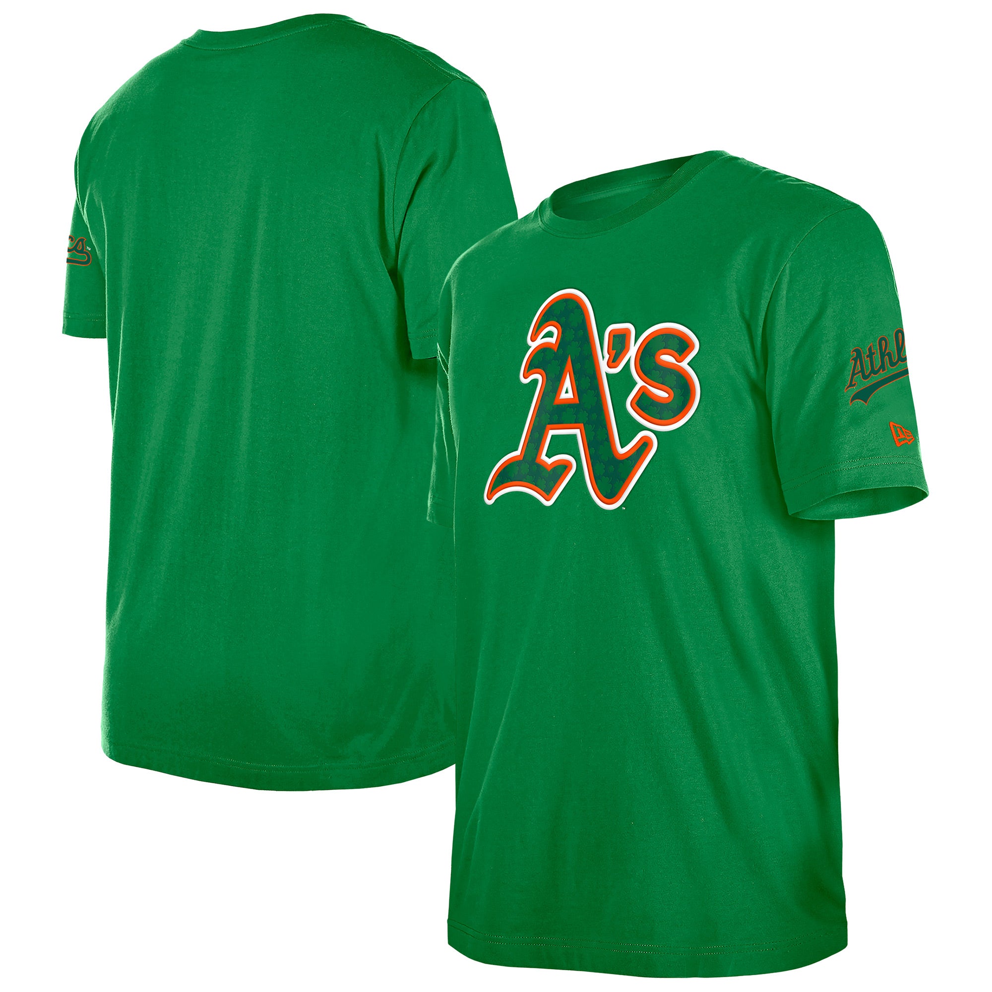 Men's New Era Kelly Green Athletics St. Patrick's Day Shamrock Fill T-Shirt