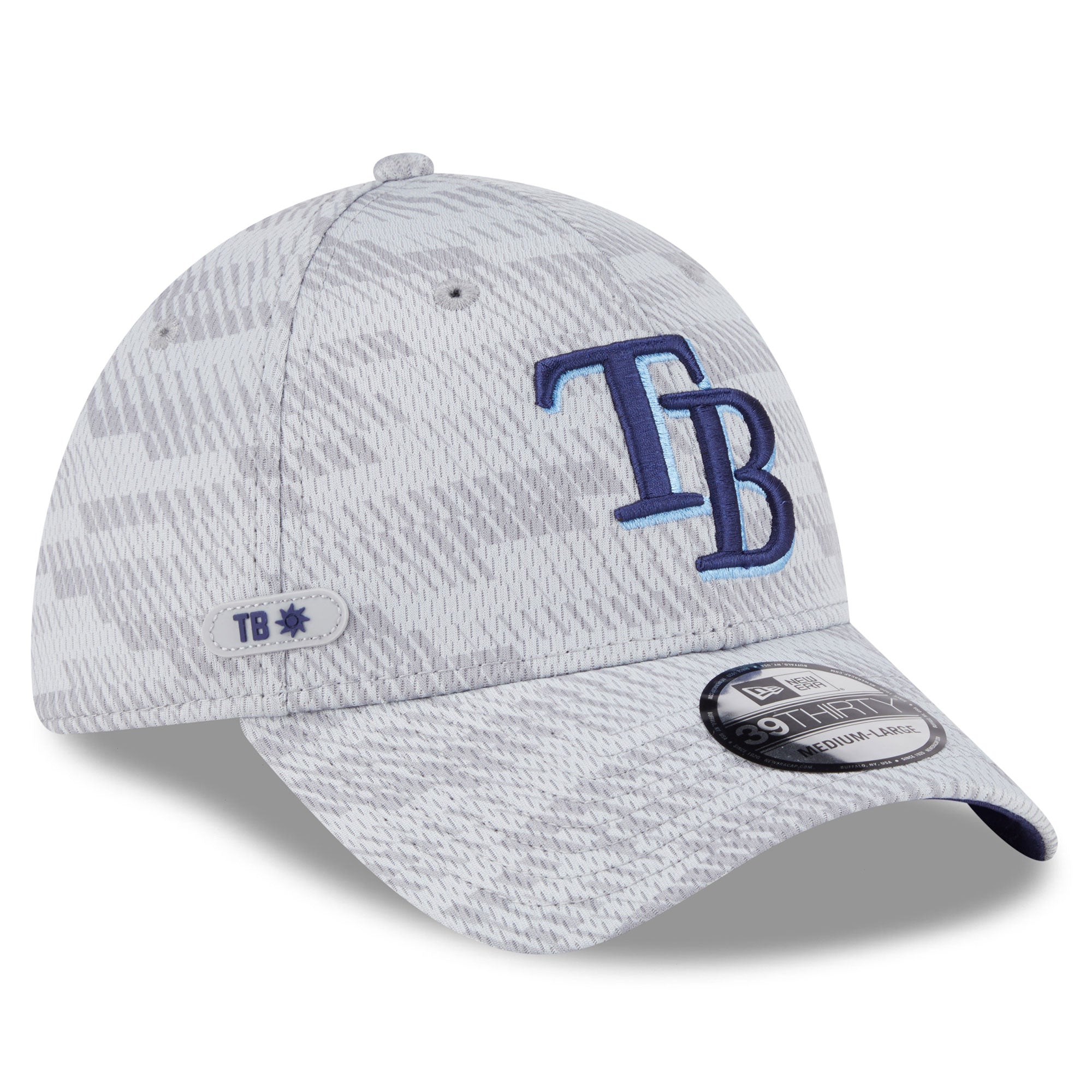 Men's New Era Gray Tampa Bay Rays 2025 MLB Clubhouse 39THIRTY Flex Hat