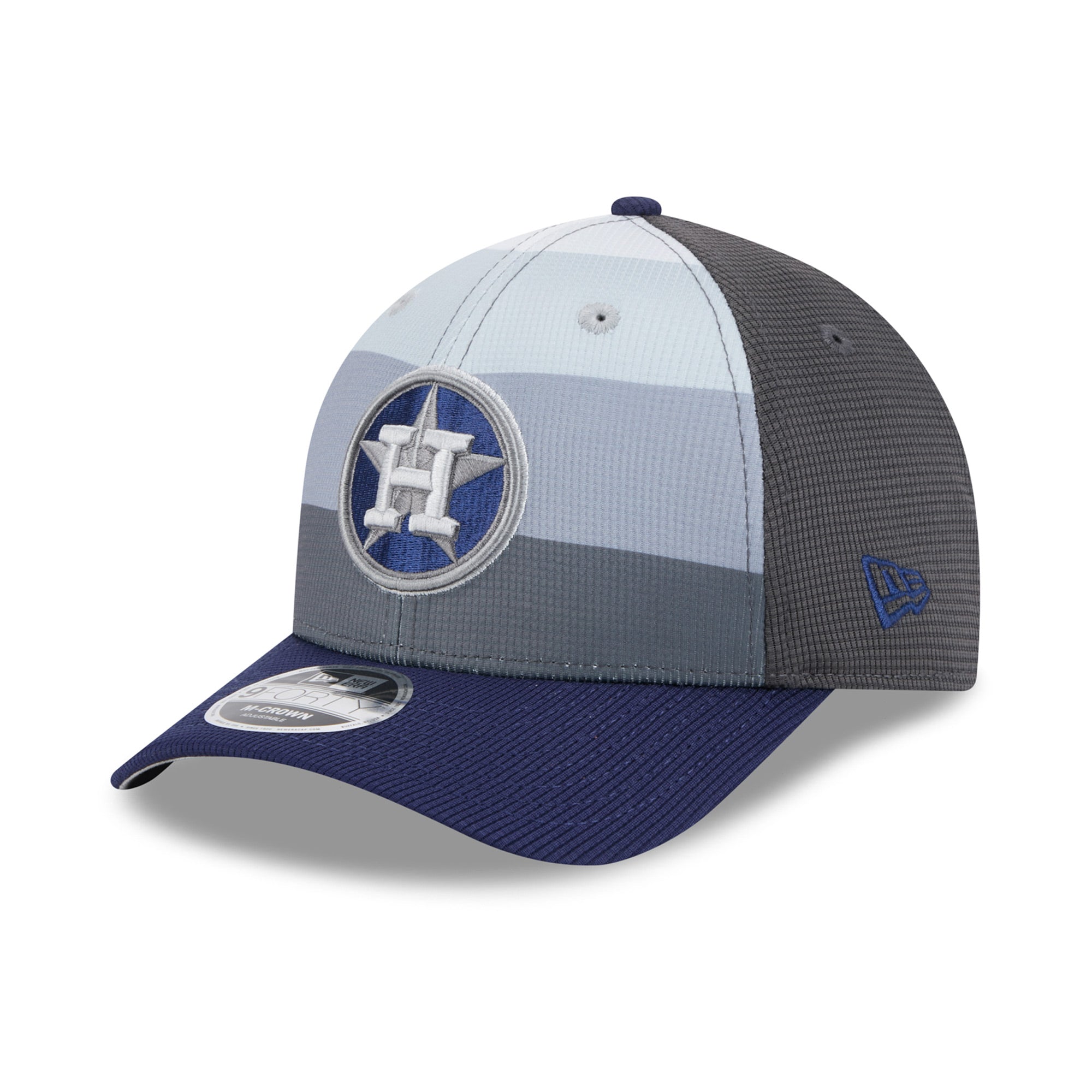 Men's New Era  Gray/Navy Houston Astros 2025 Batting Practice 9FORTY M-Crown Adjustable Hat