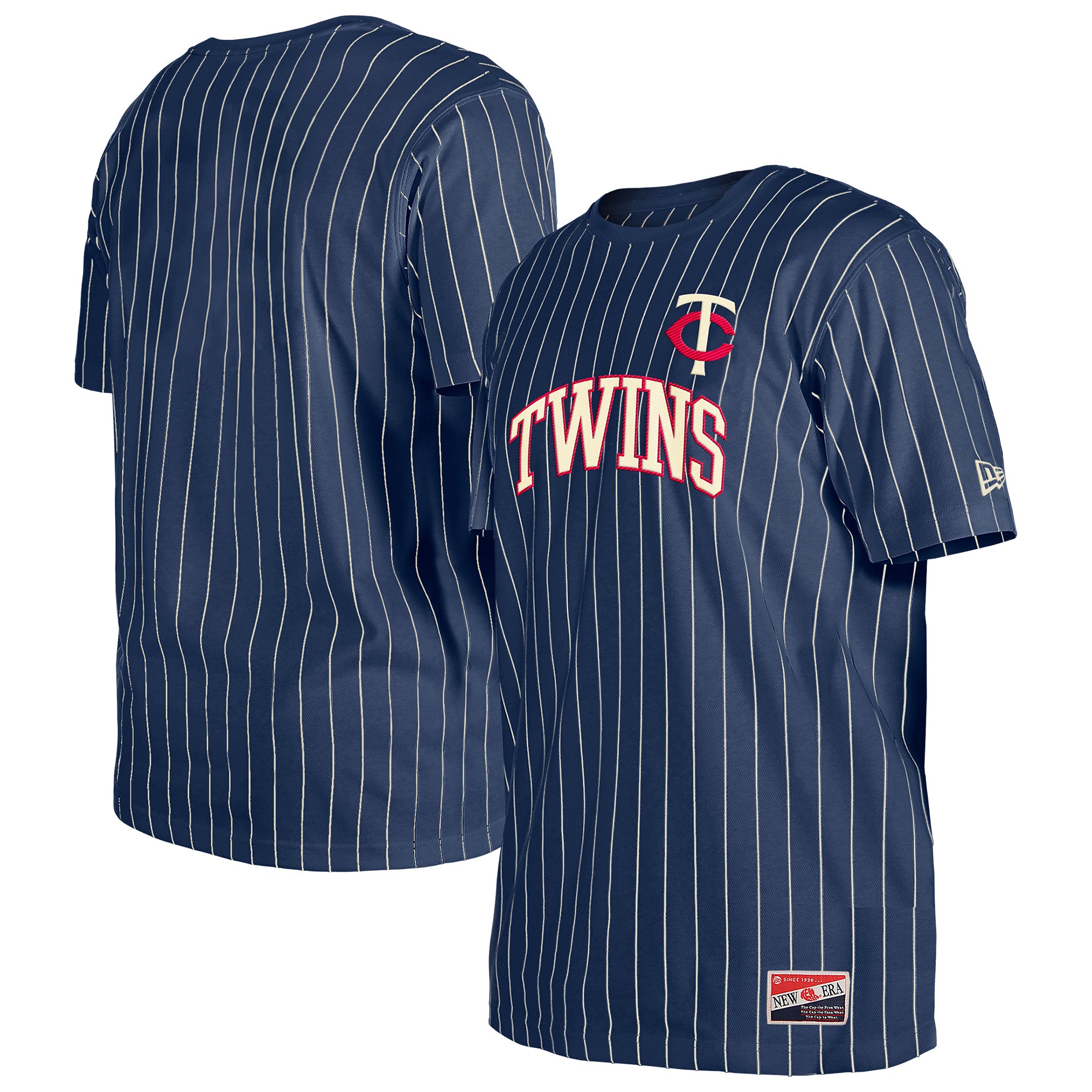 Men's New Era Navy Minnesota Twins Throwback Pinstripe T-Shirt
