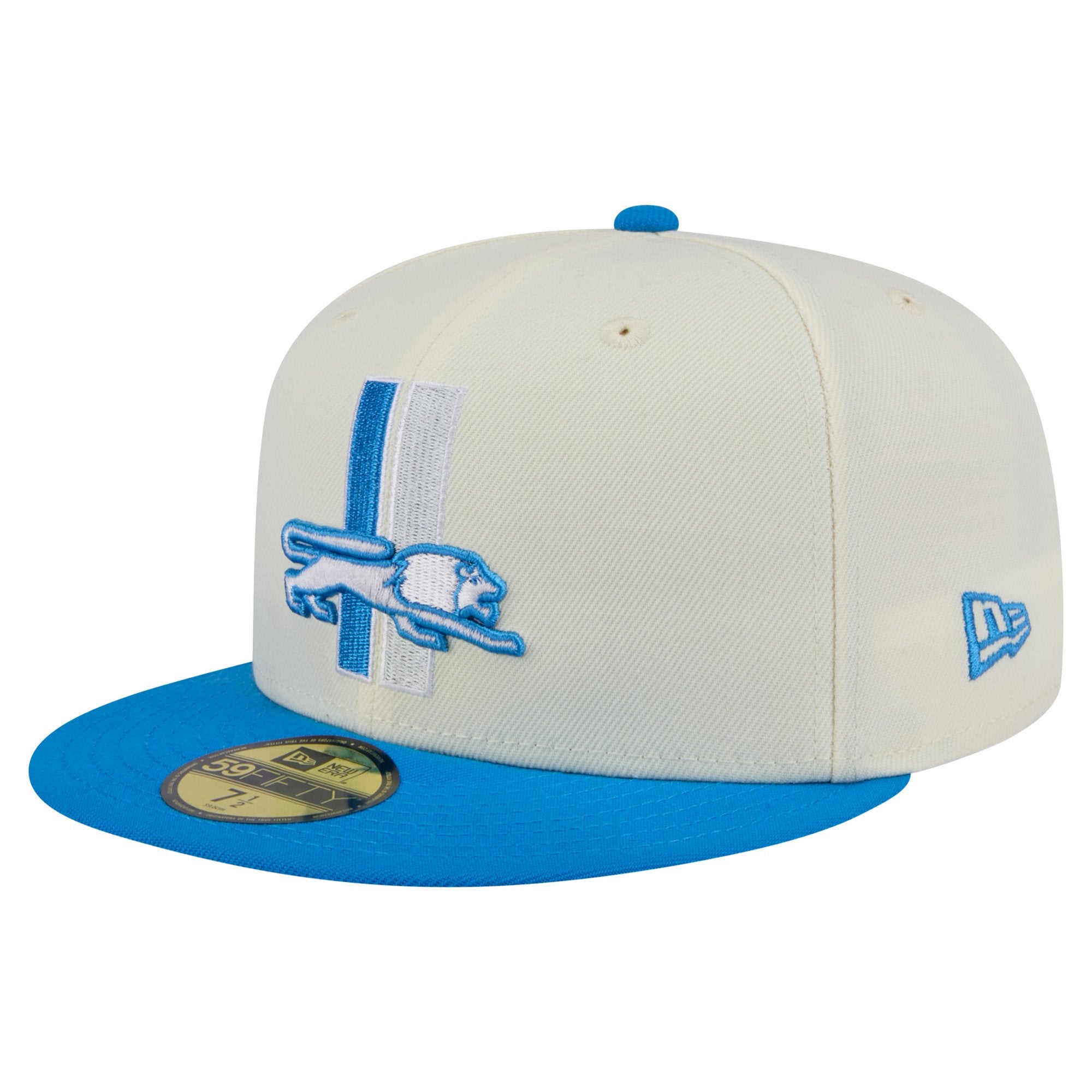 Men's New Era  Cream/Blue Detroit Lions Main 59FIFTY Fitted Hat