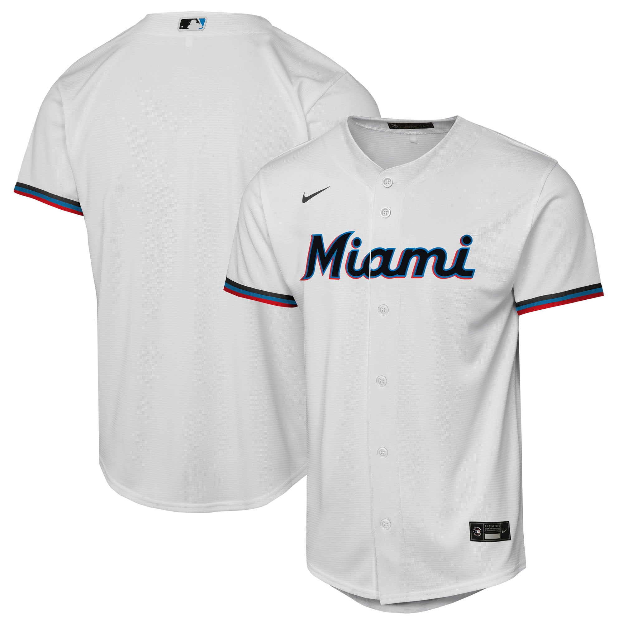 Youth Nike  White Miami Marlins Home Replica Jersey