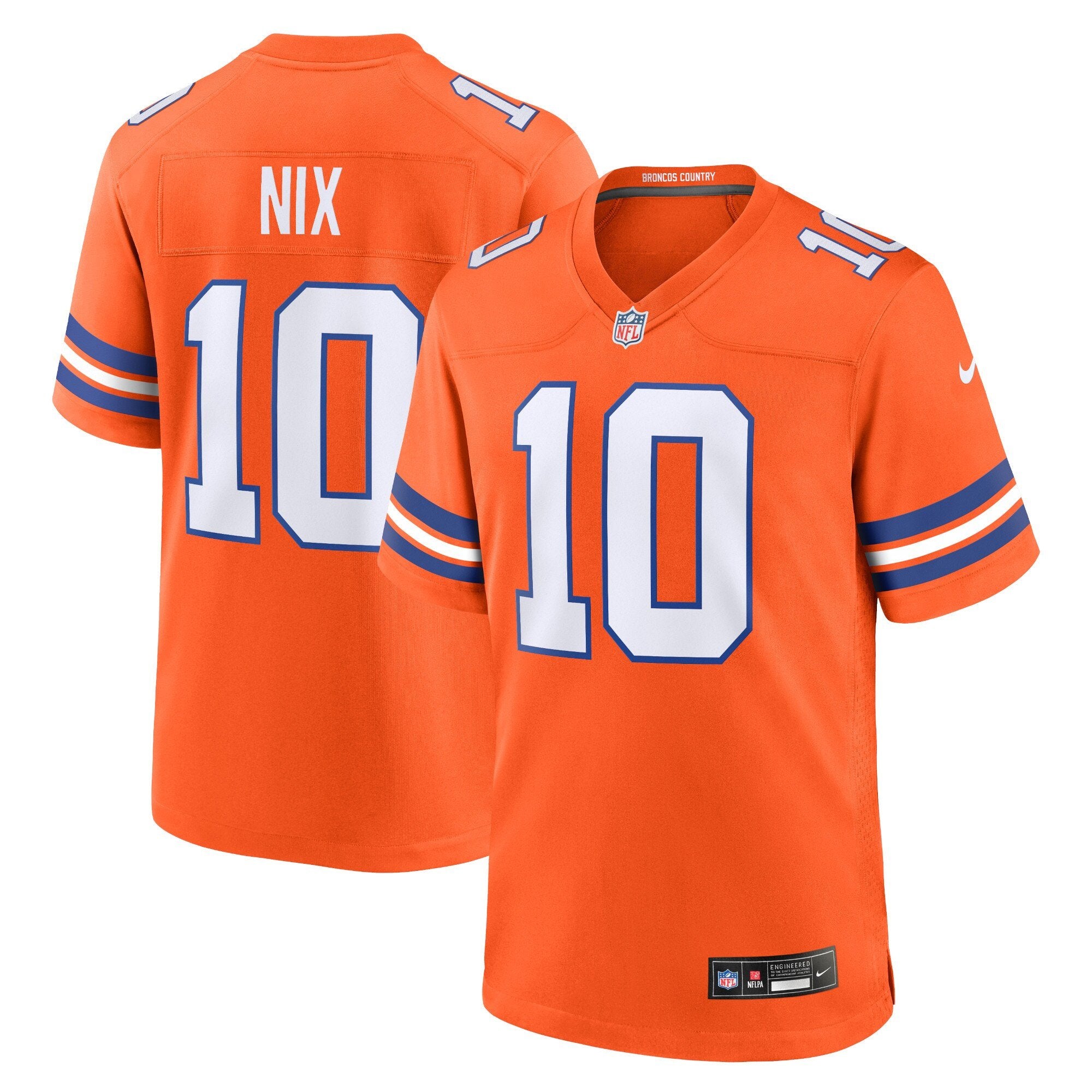 Youth Nike Bo Nix Orange Denver Broncos Game Jersey
