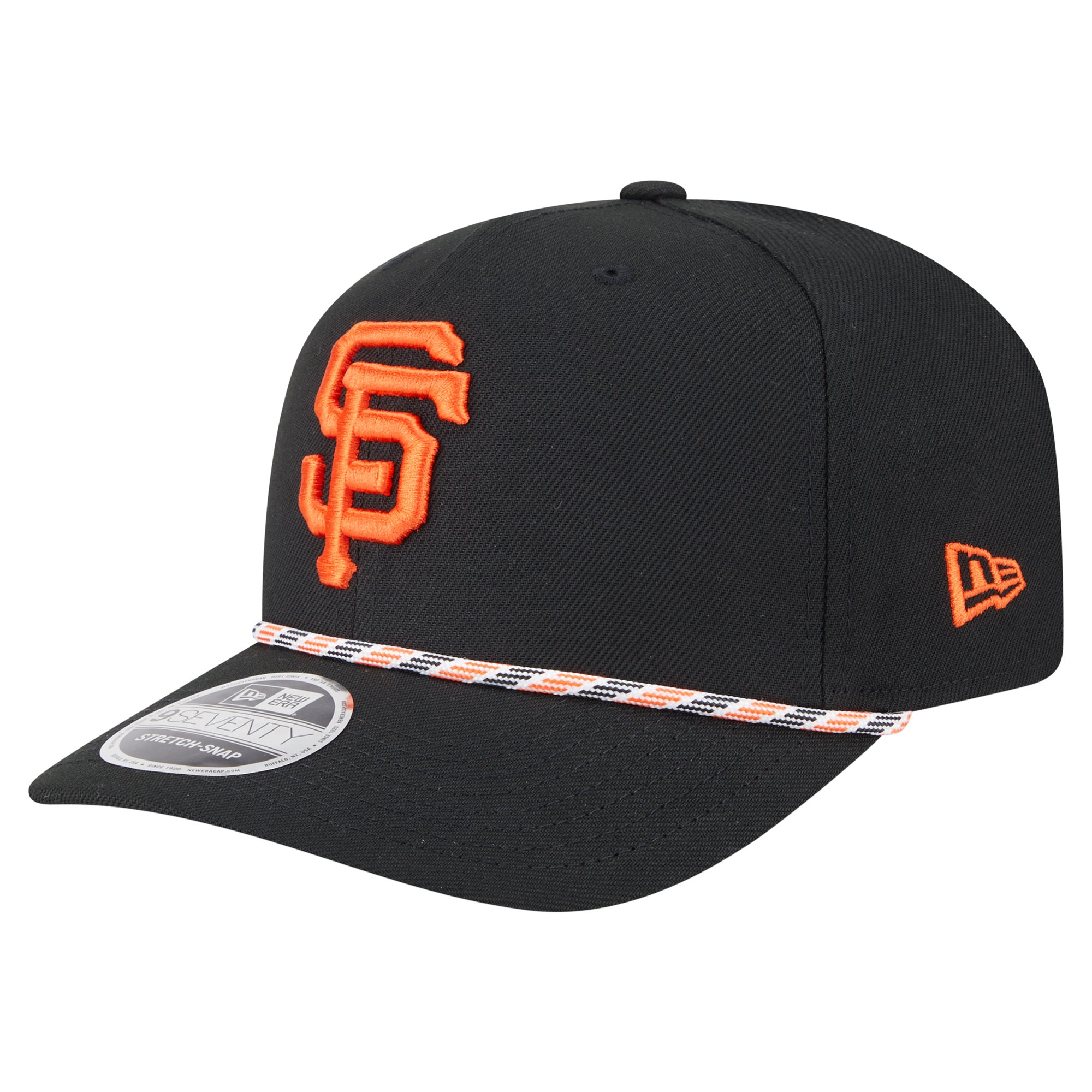 Men's New Era Black San Francisco Giants Multi-Rope 9SEVENTY Stretch-Snap Hat