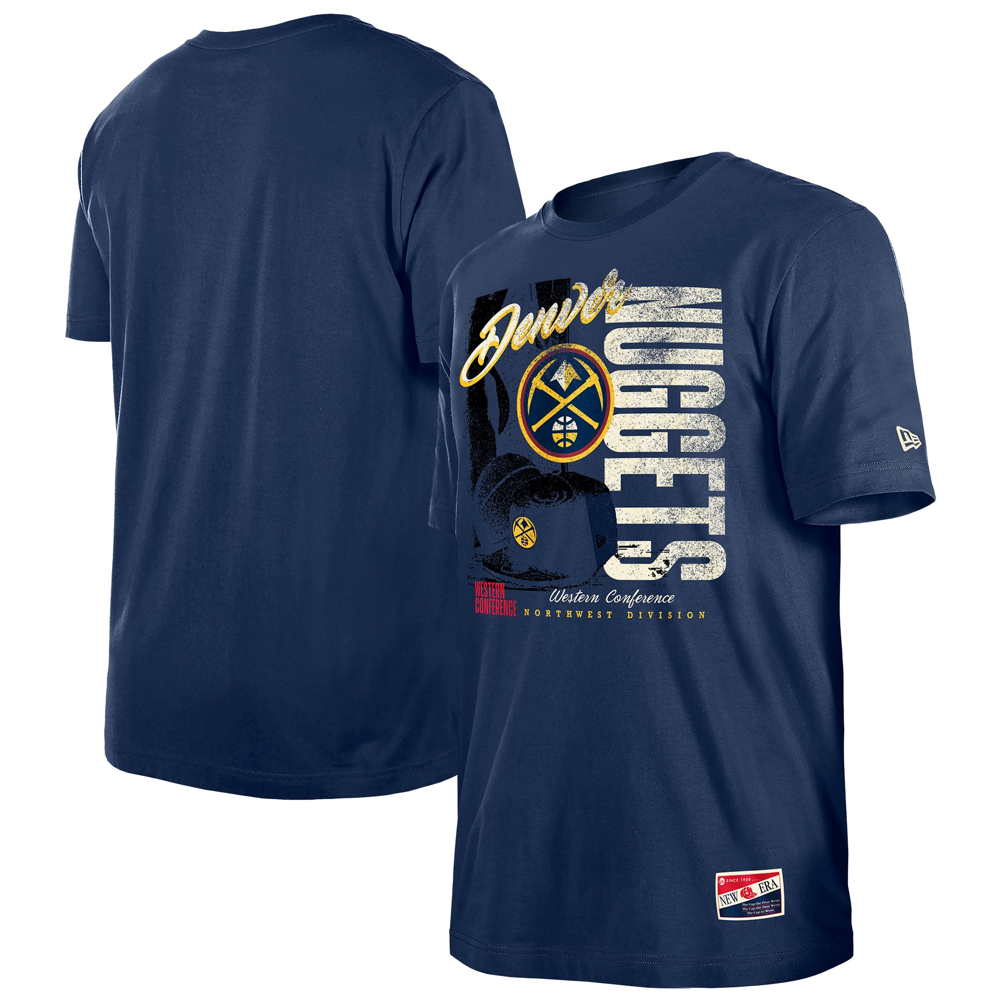 Men's New Era  Navy Denver Nuggets Distressed Throwback Vintage Color Pack T-Shirt