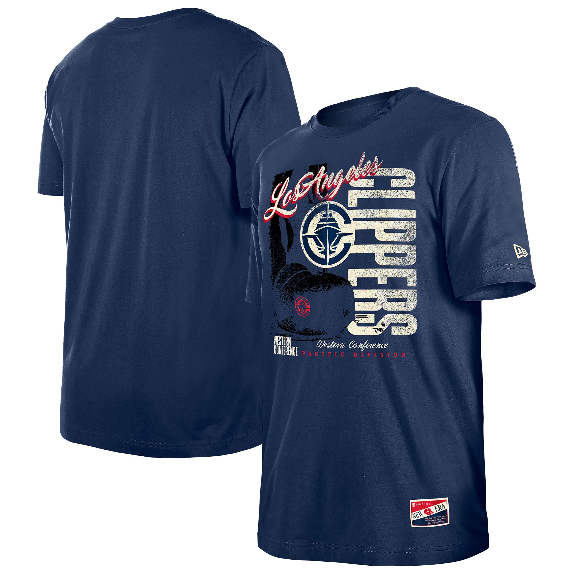 Men's New Era  Navy LA Clippers Distressed Throwback Vintage Color Pack T-Shirt