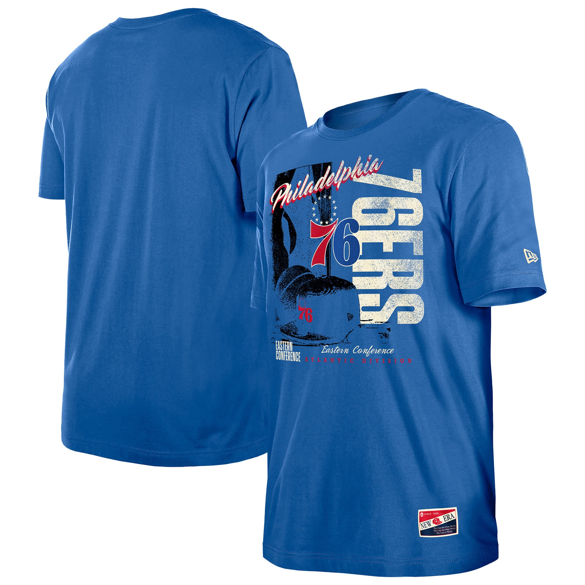 Men's New Era  Royal Philadelphia 76ers Distressed Throwback Vintage Color Pack T-Shirt