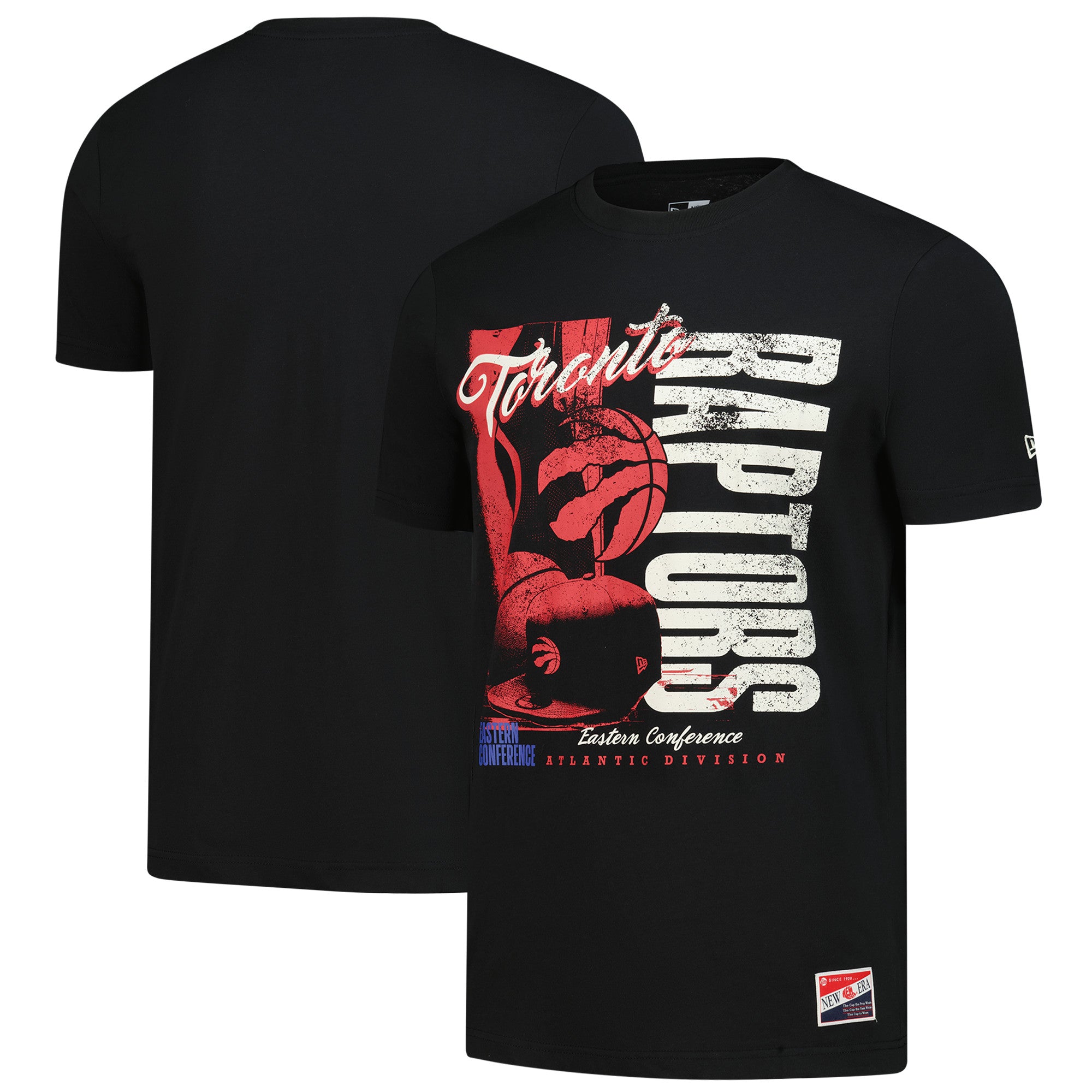 Men's New Era  Black Toronto Raptors Distressed Throwback Vintage Color Pack T-Shirt