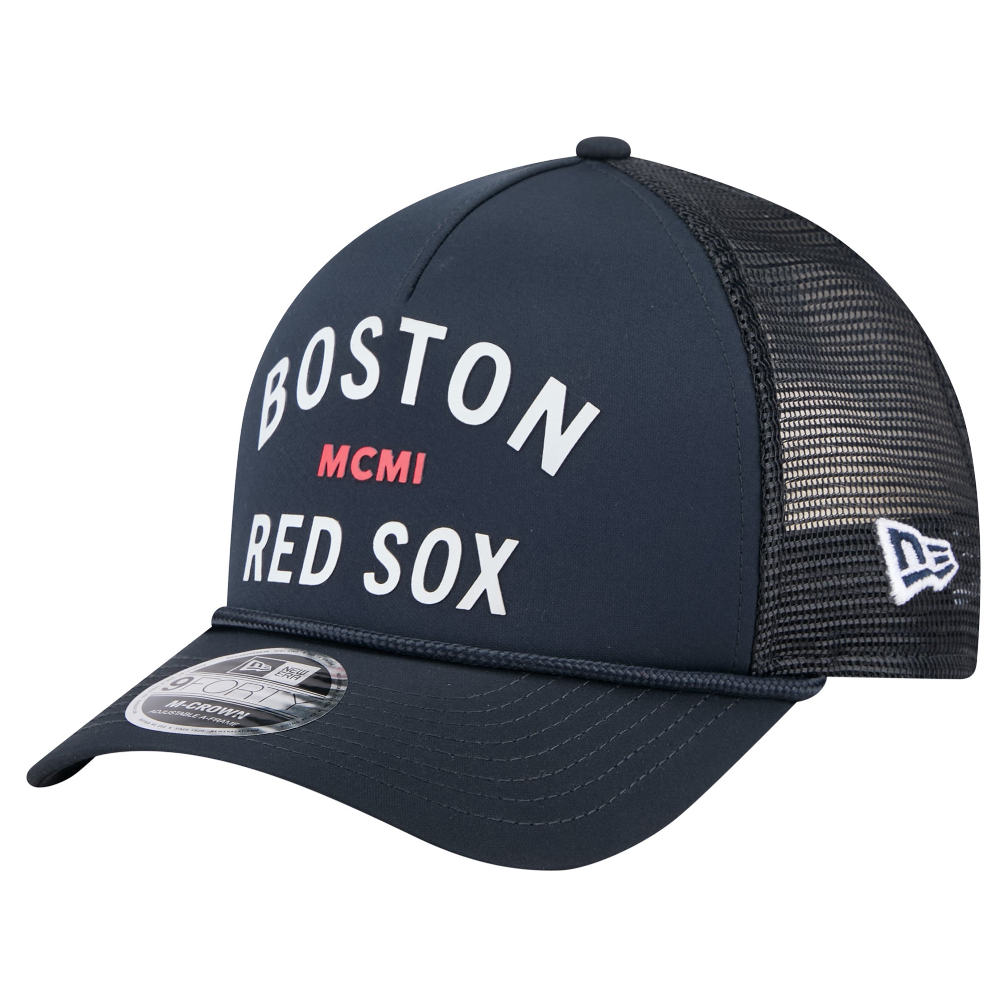 Men's New Era  Navy Boston Red Sox Minimalist 9FORTY A-Frame Adjustable Hat