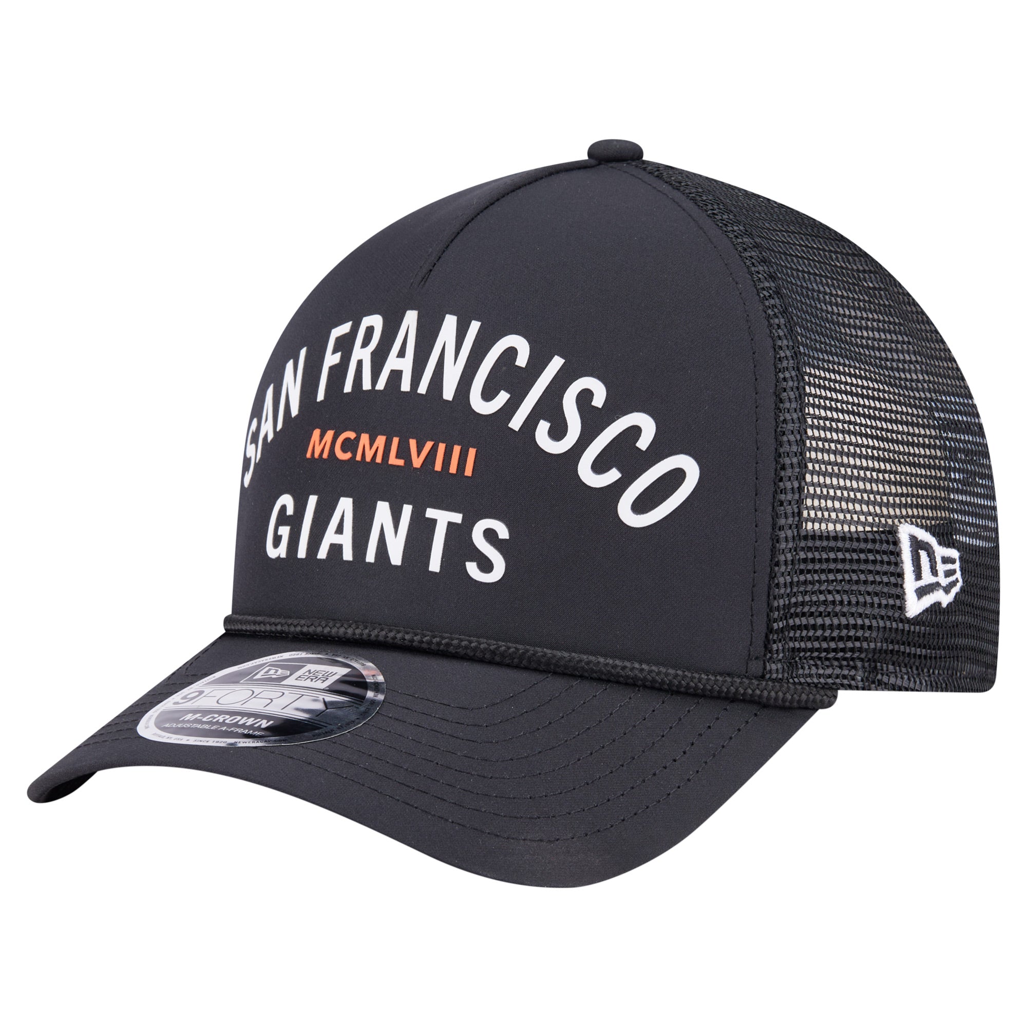 Men's New Era  Black San Francisco Giants Minimalist 9FORTY A-Frame Adjustable Hat