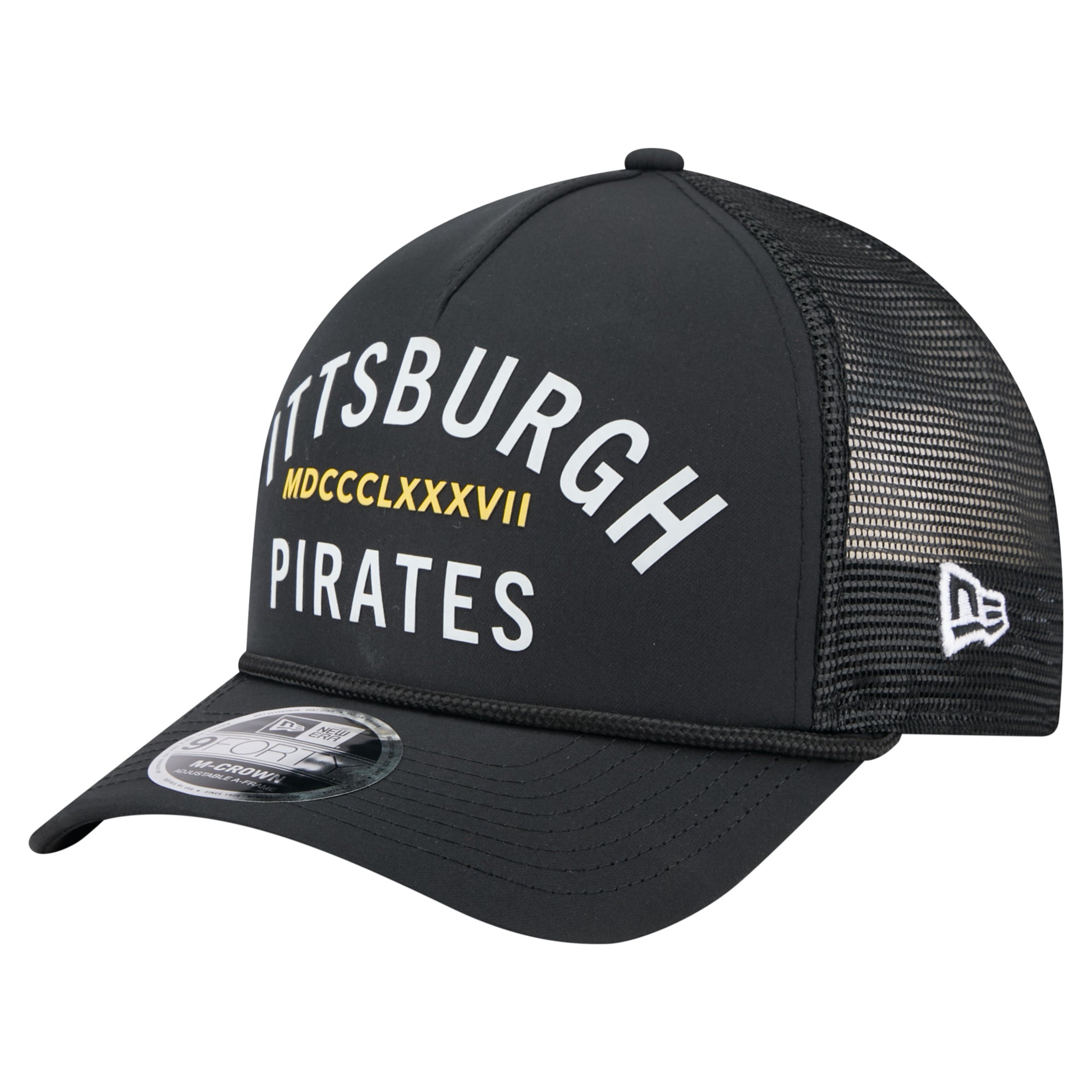 Men's New Era  Black Pittsburgh Pirates Minimalist 9FORTY A-Frame Adjustable Hat