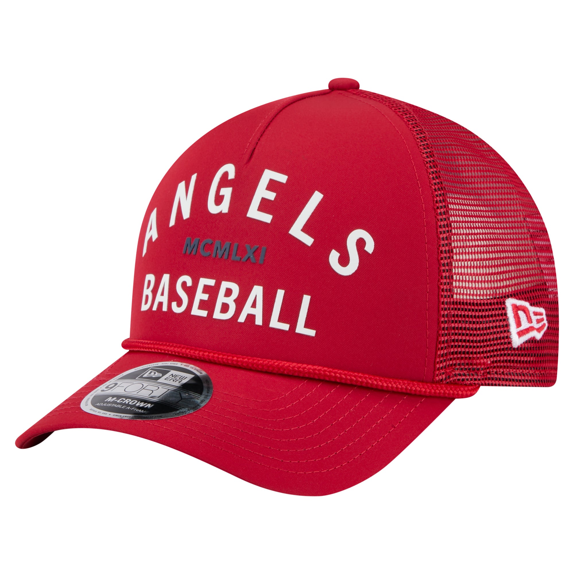 Men's New Era  Red Los Angeles Angels Minimalist 9FORTY A-Frame Adjustable Hat