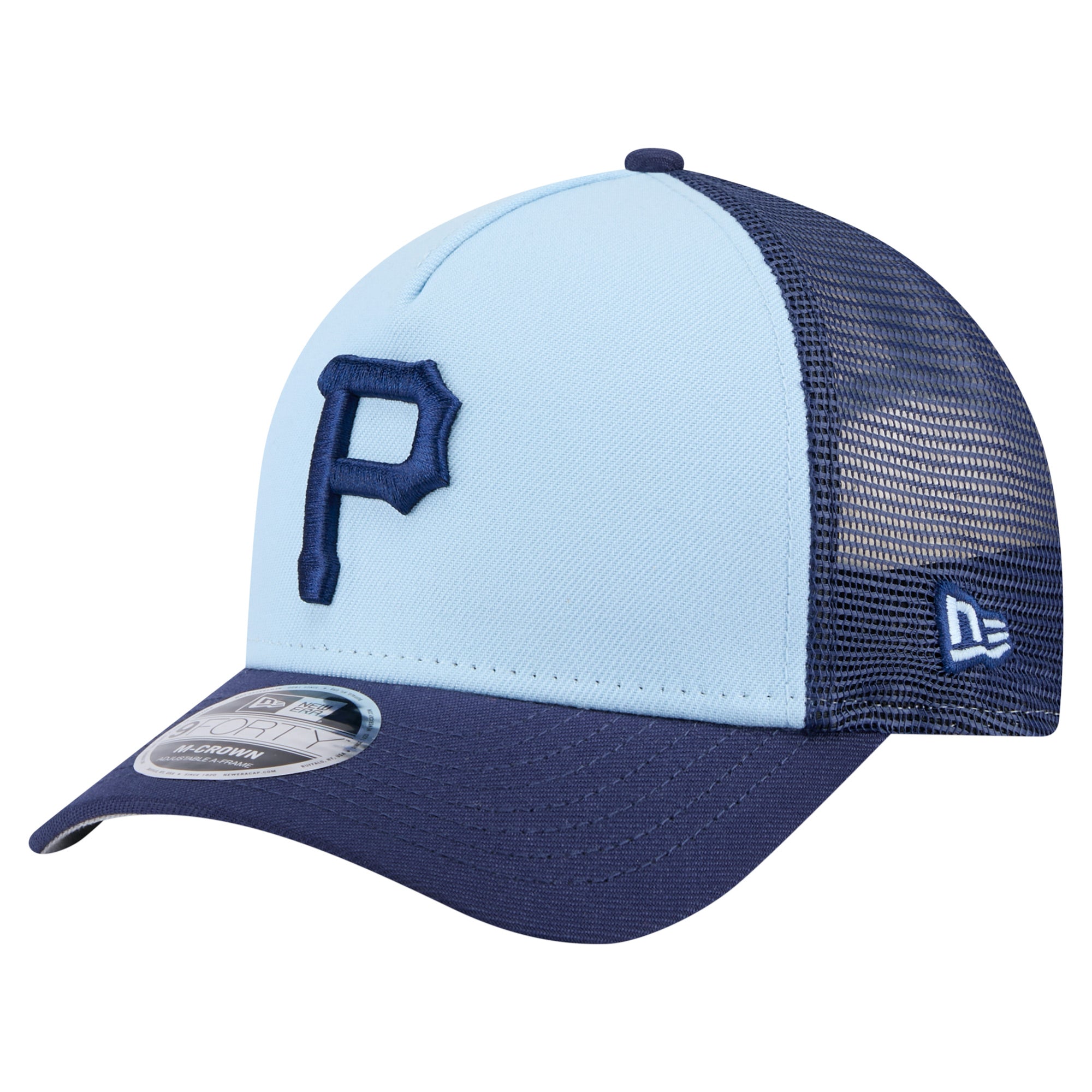 Men's New Era Light Blue/Navy Pittsburgh Pirates 2-Tone Color Pack 9FORTY M-Crown A-Frame Adjustable Hat