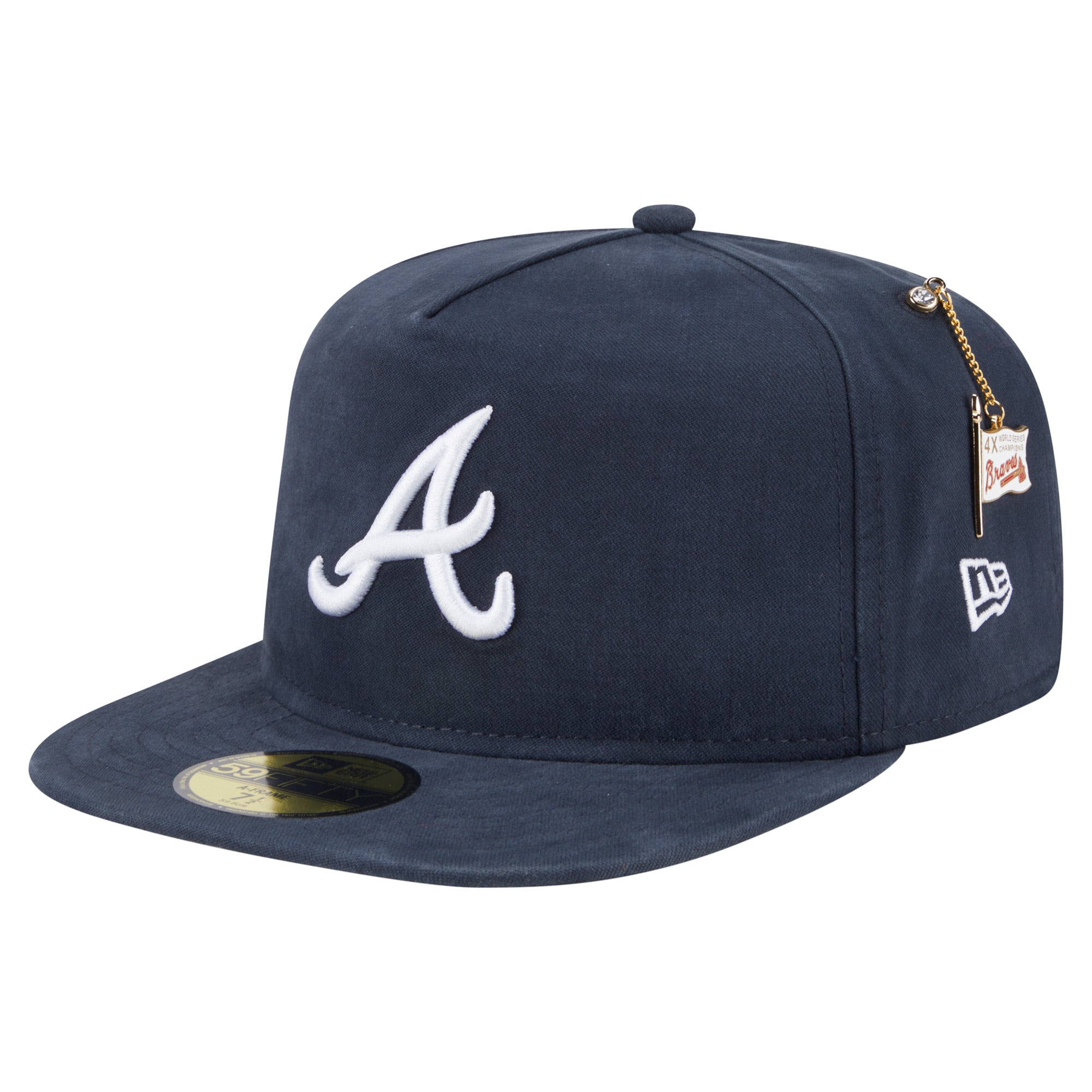 Men's New Era  Navy Atlanta Braves Championship Side Flag A-Frame 59FIFTY Fitted Hat