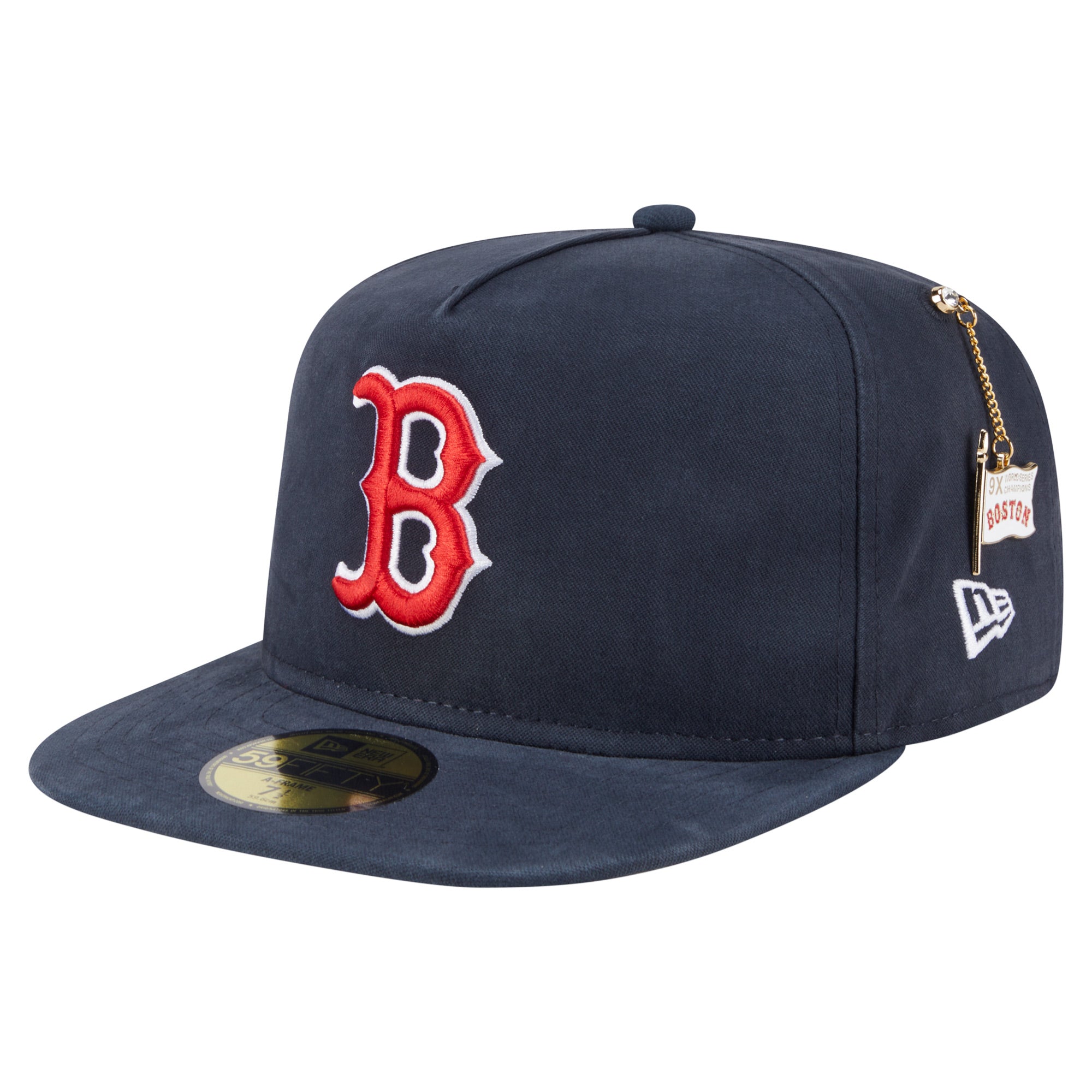 Men's New Era  Navy Boston Red Sox Championship Side Flag A-Frame 59FIFTY Fitted Hat