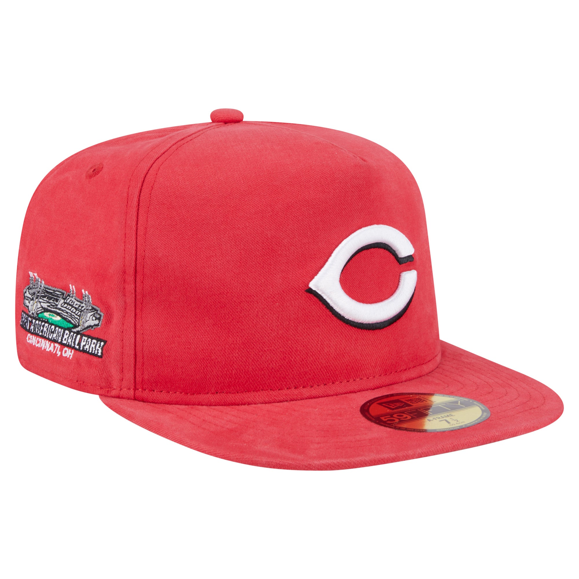Men's New Era  Red Cincinnati Reds Championship Side Flag A-Frame 59FIFTY Fitted Hat