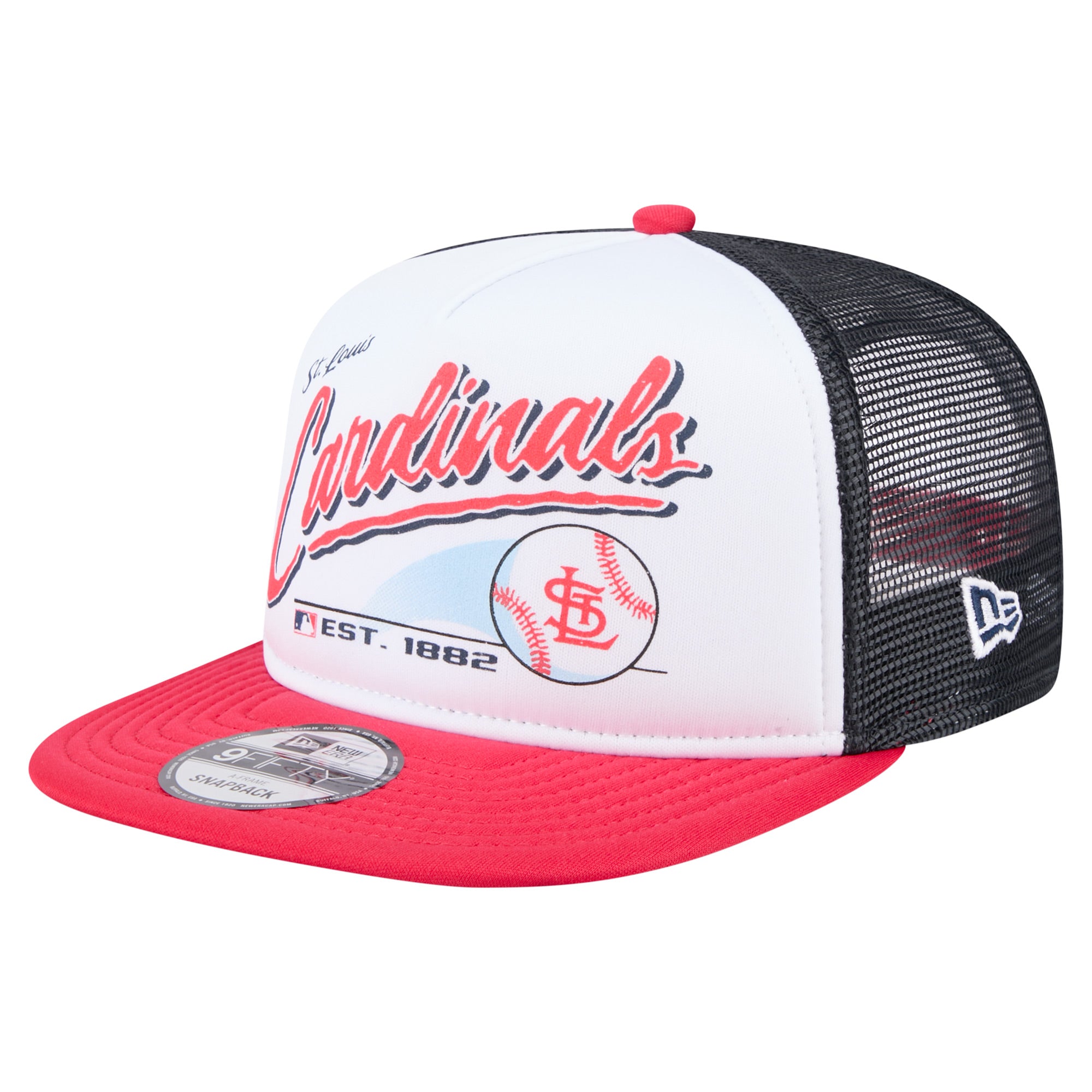 Men's New Era White/Red St. Louis Cardinals Retro Script 9FIFTY Snapback Hat