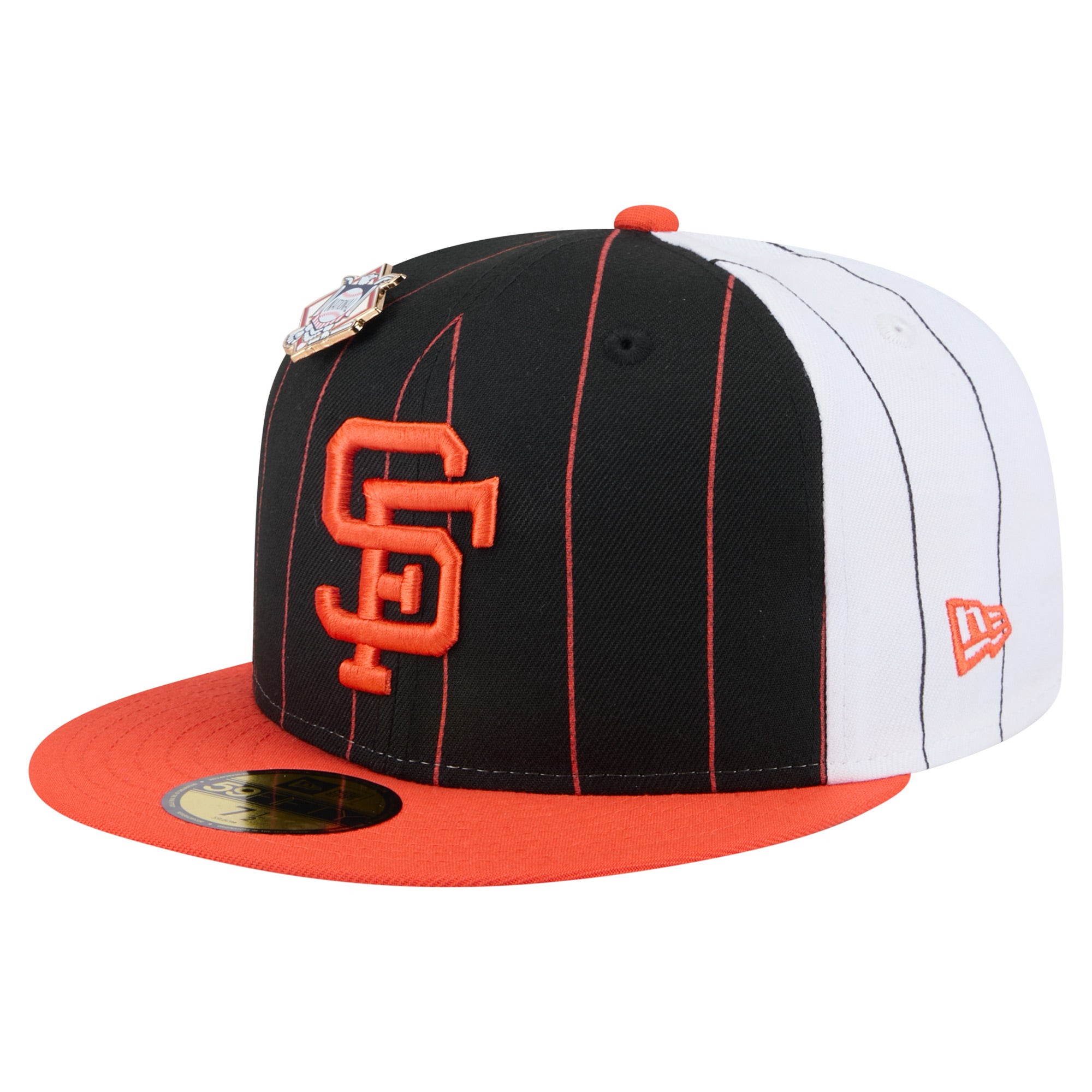 Men's New Era  Black San Francisco Giants Pinstripe 59FIFTY Fitted Hat