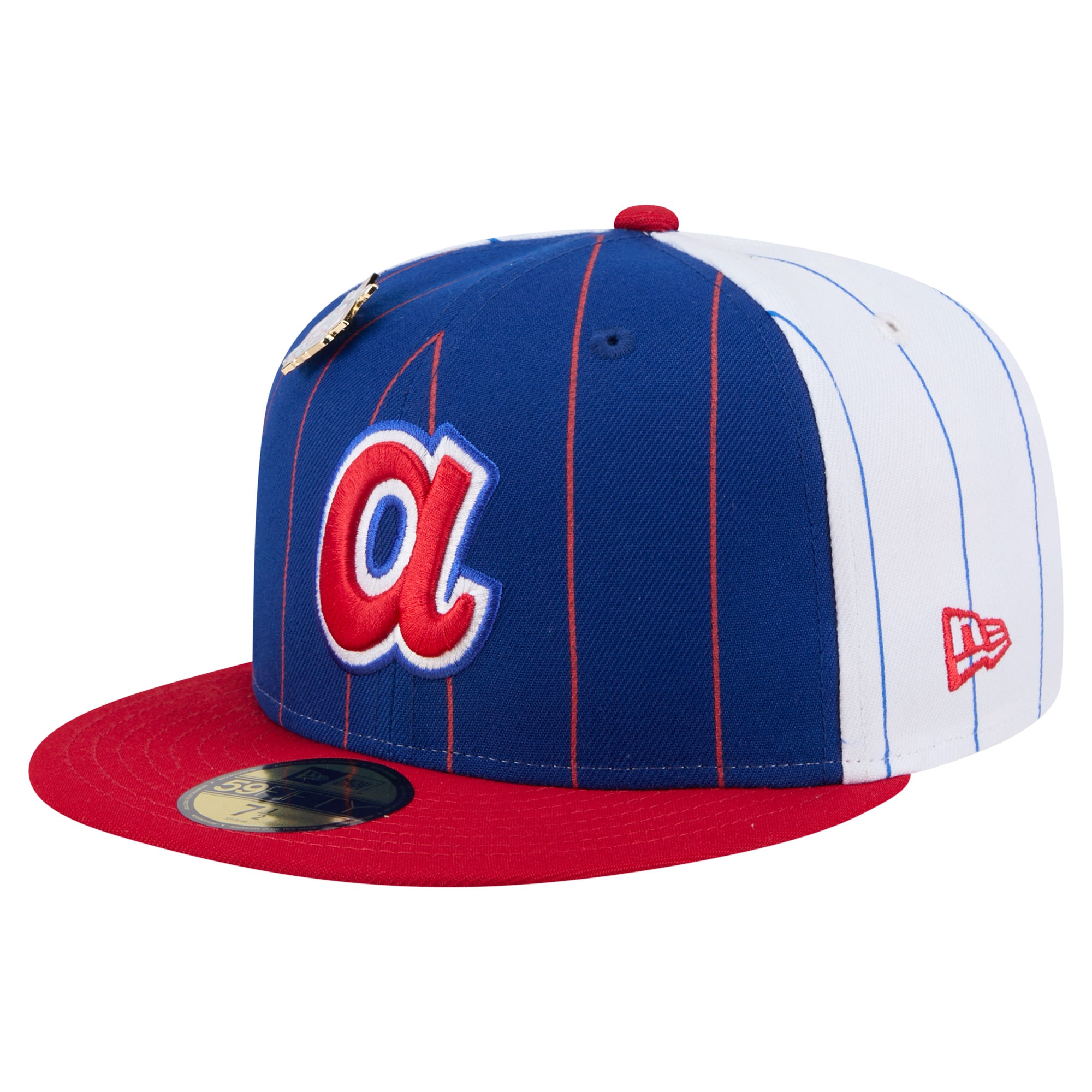 Men's New Era  Blue Atlanta Braves Pinstripe 59FIFTY Fitted Hat