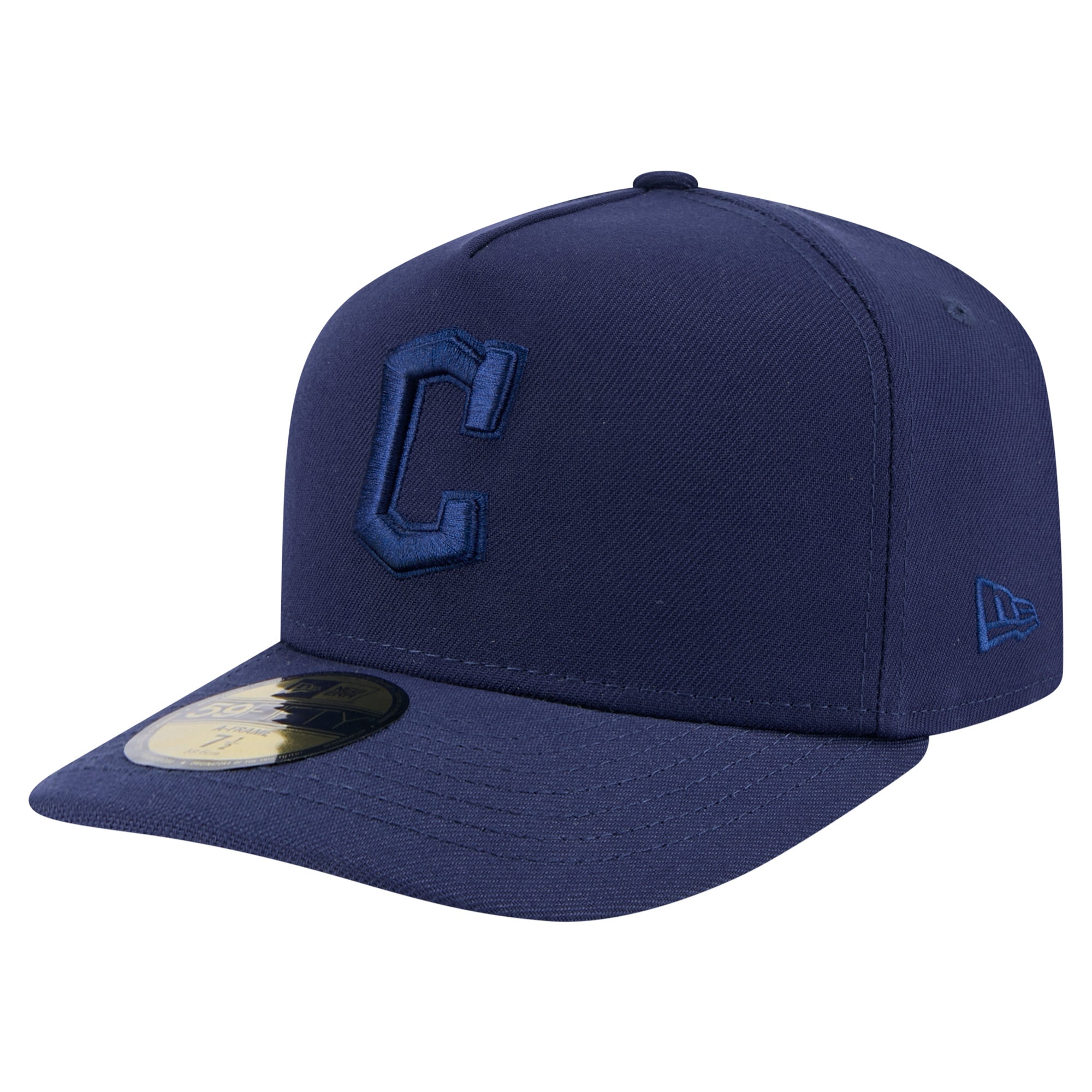 Men's New Era Navy Cleveland Guardians Color Pack A-Frame 59FIFTY Fitted Hat