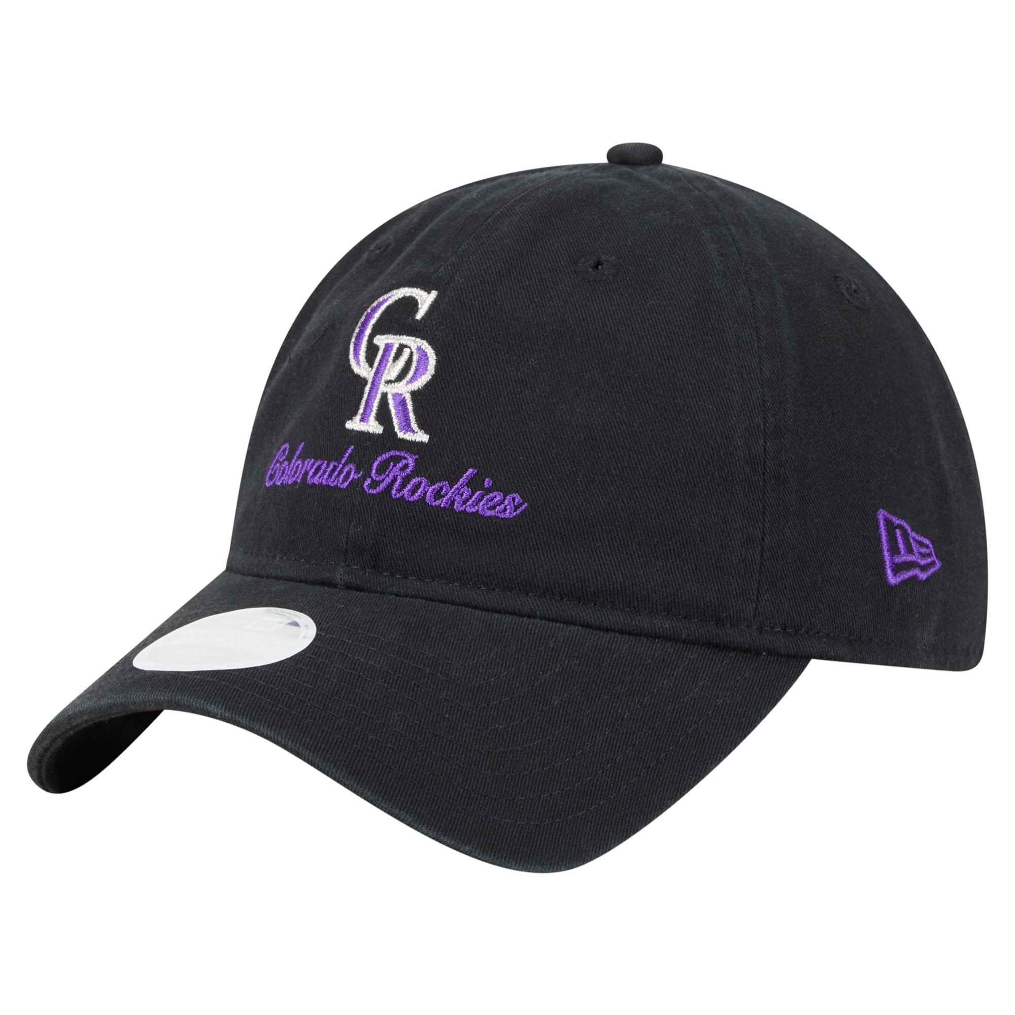 Women's New Era  Black Colorado Rockies Preppy Team 9TWENTY Adjustable Hat