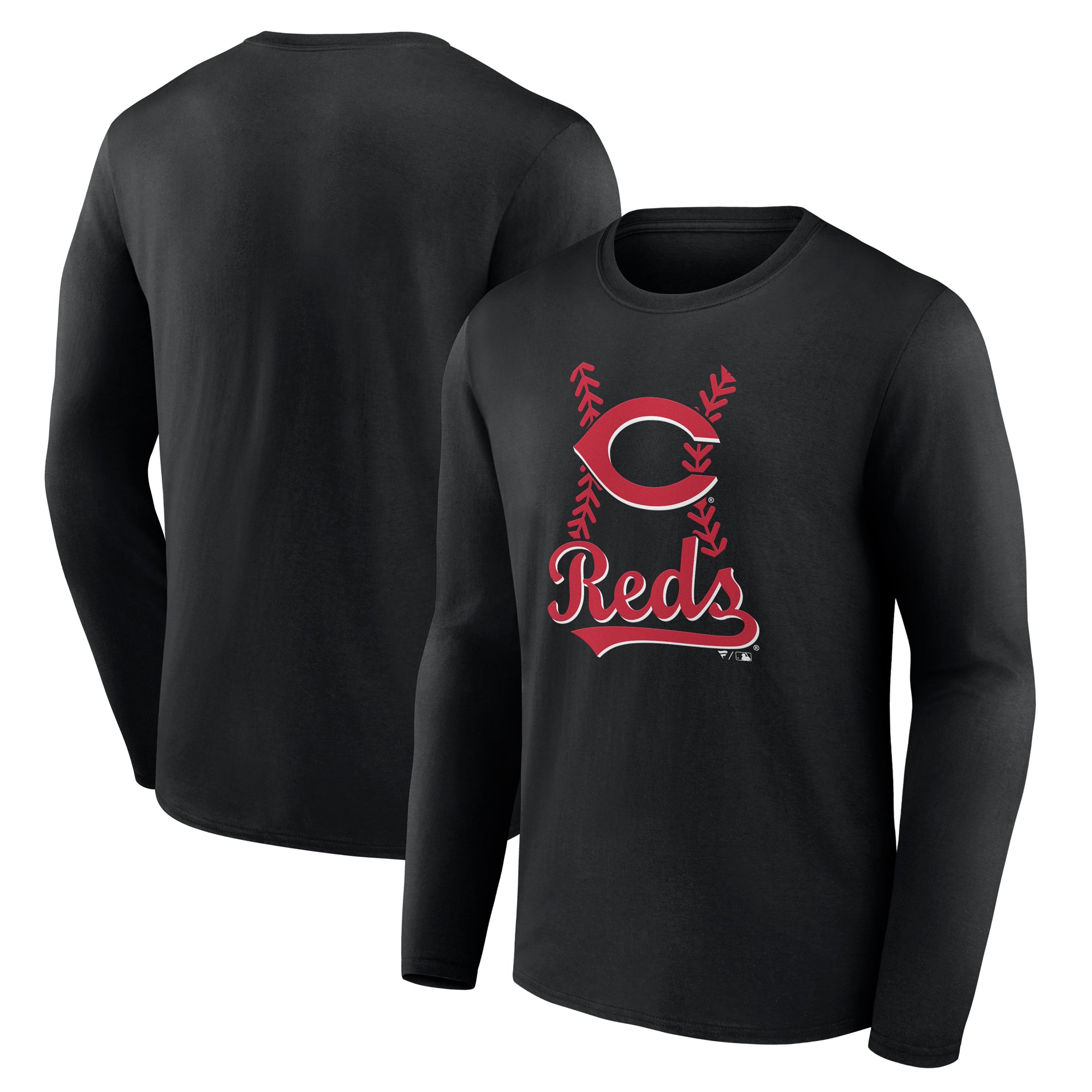 Men's Black Cincinnati Reds Fastball Long Sleeve T-Shirt
