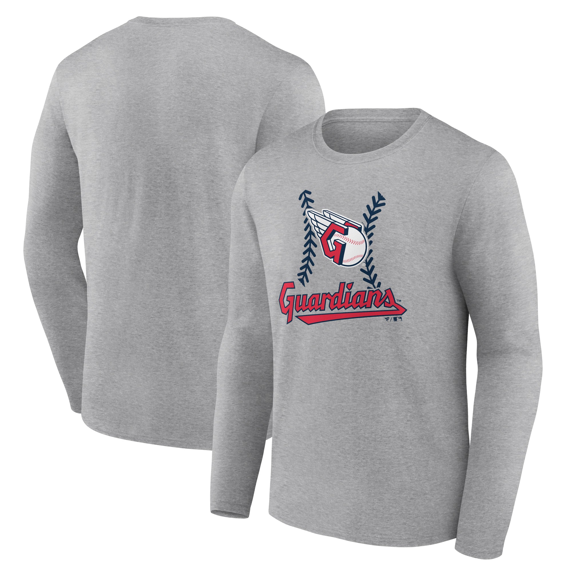 Men's Gray Cleveland Guardians Fastball Long Sleeve T-Shirt