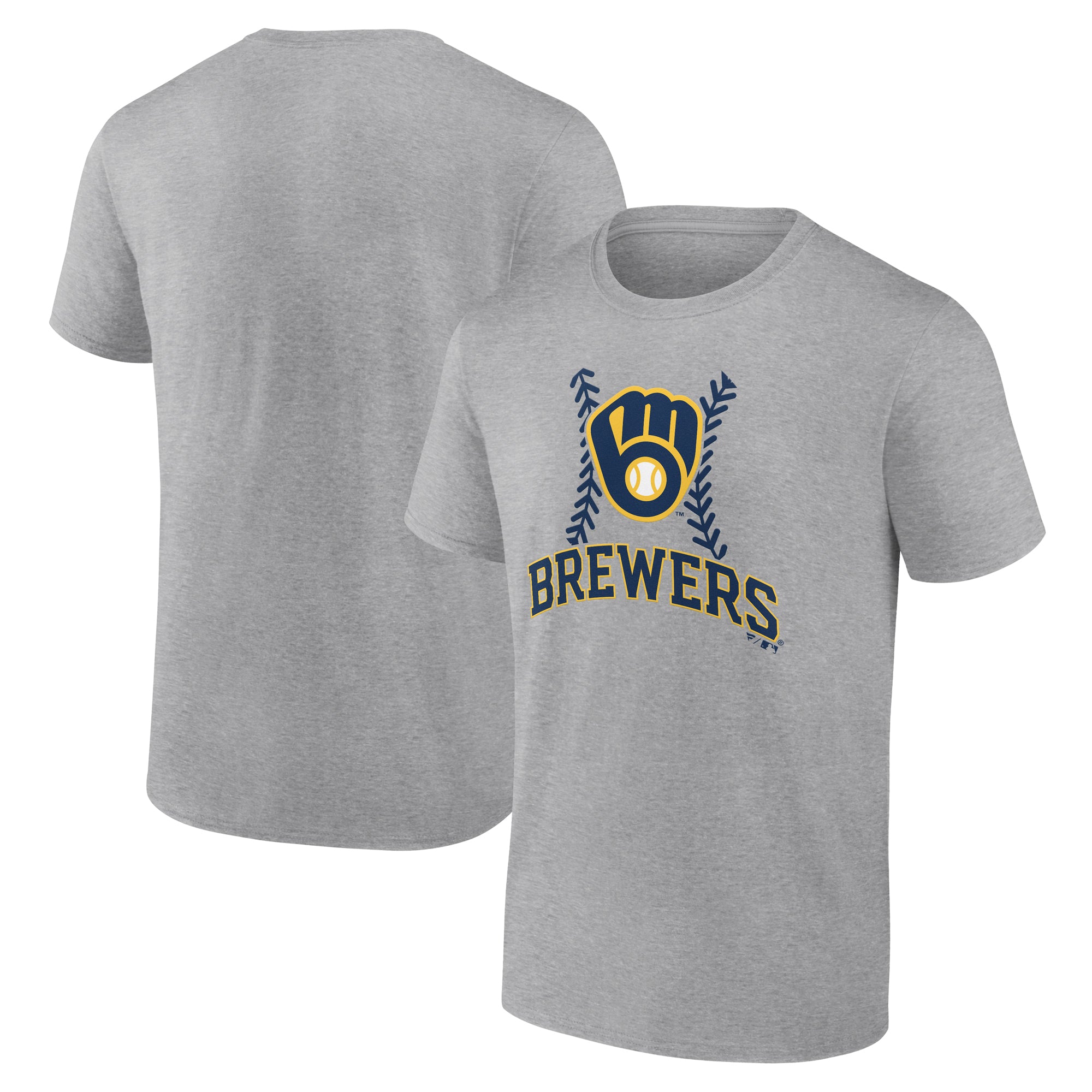 Men's Heather Gray Milwaukee Brewers Fastball T-Shirt