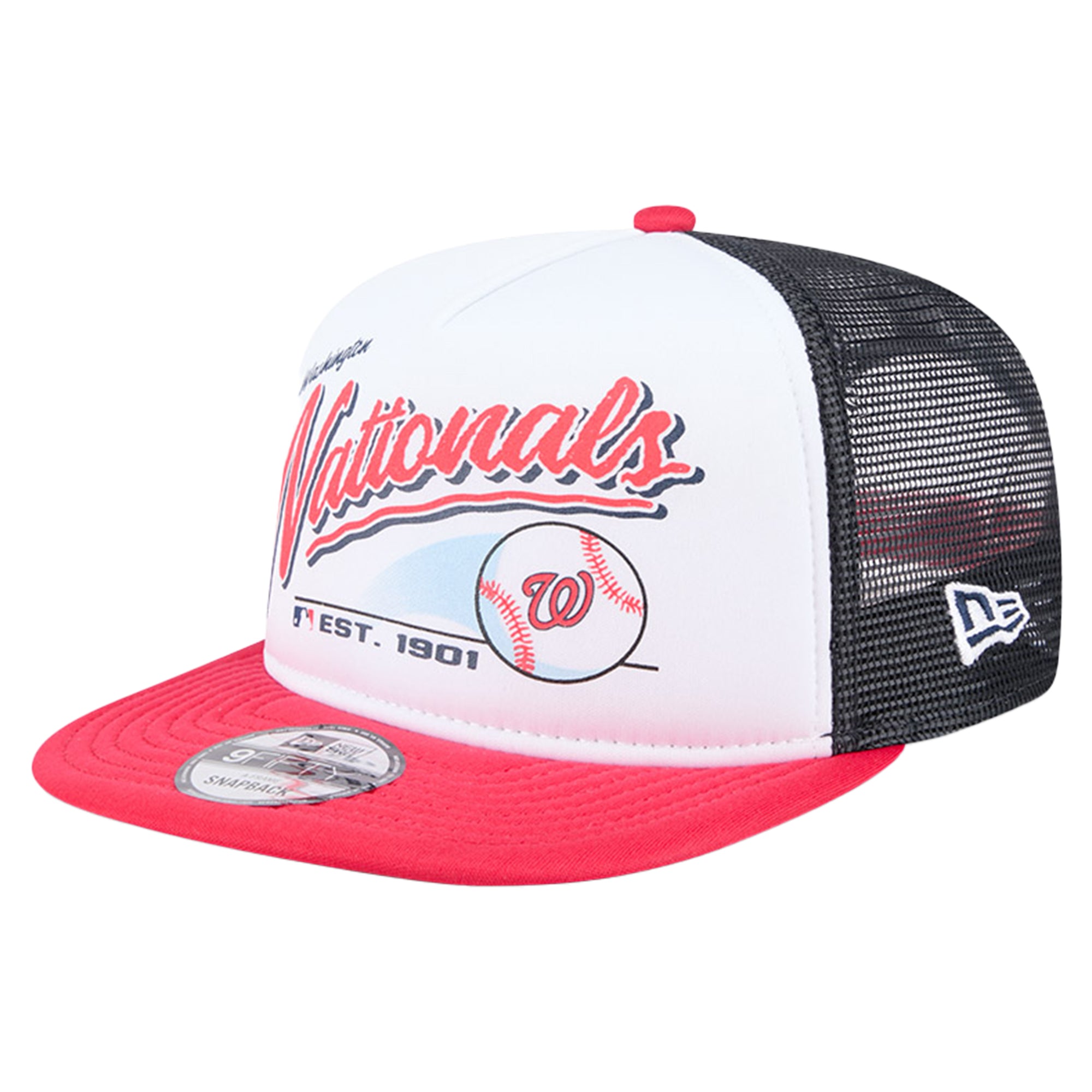 Youth New Era  White Washington Nationals Retro 9FIFTY Snapback Hat