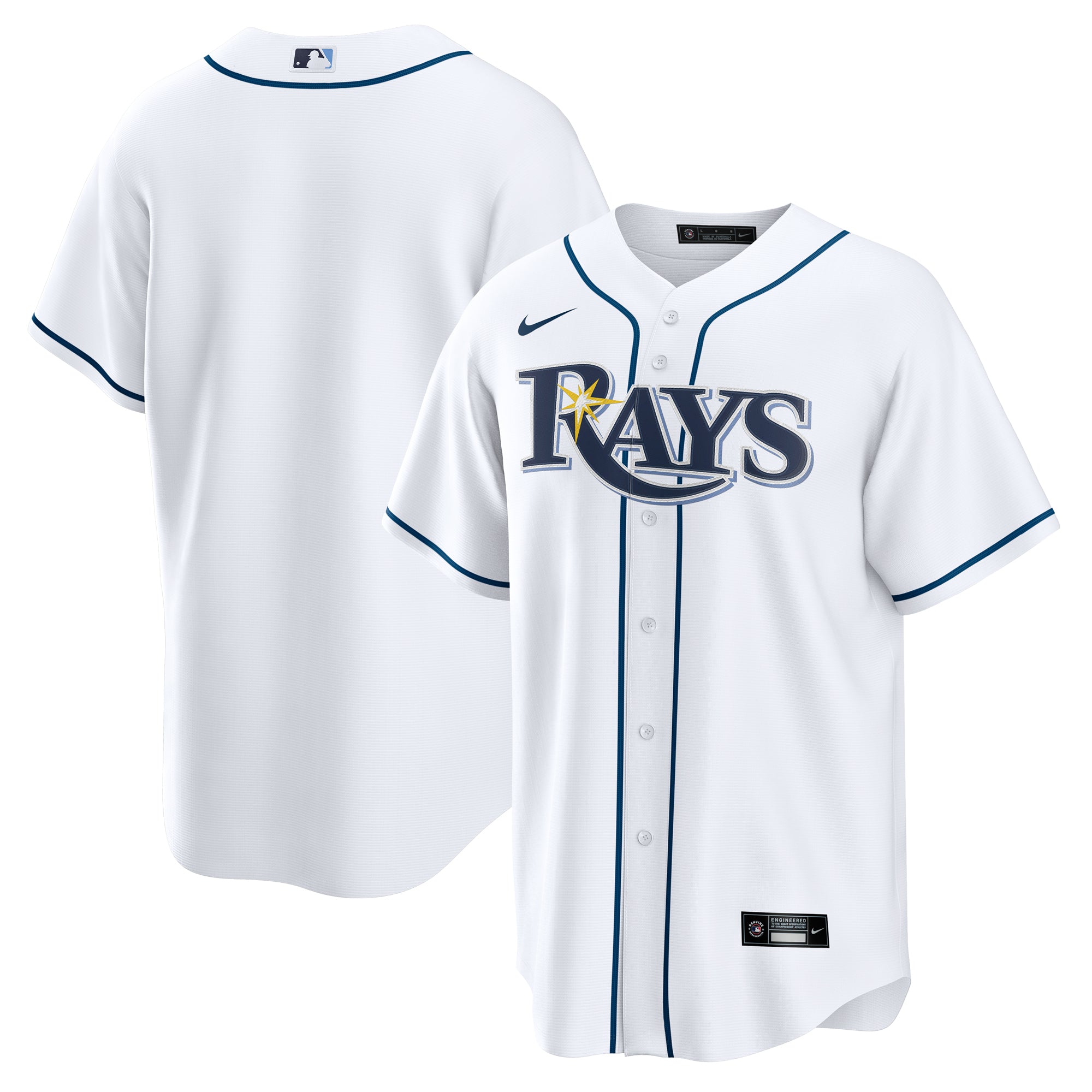 Men's Nike  White Tampa Bay Rays Home Replica Jersey